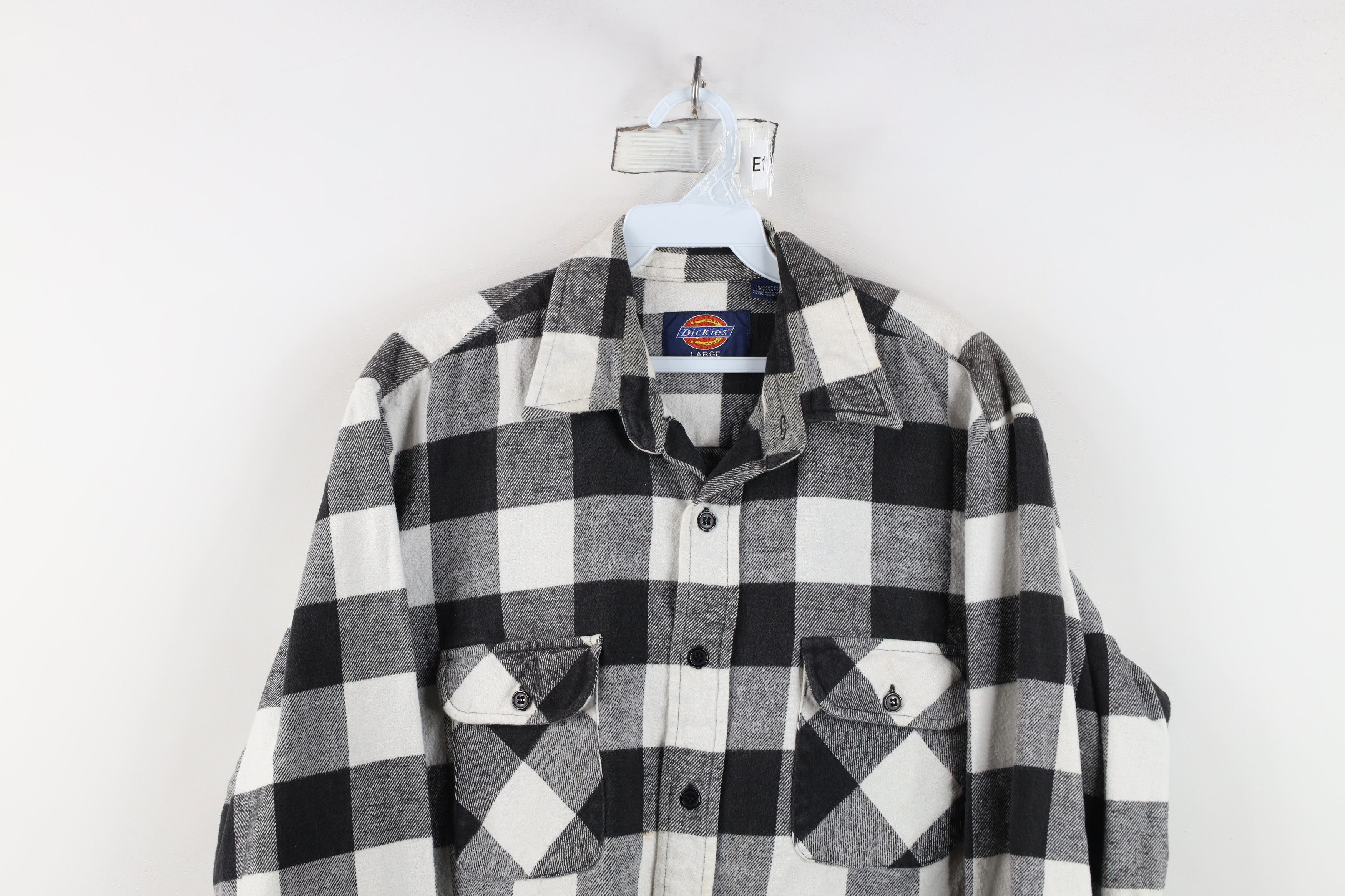 Dickies Vintage 90s Dickies Heavyweight Flannel Button Shirt Plaid Size US L / EU 52-54 / 3 - 2 Thumbnail