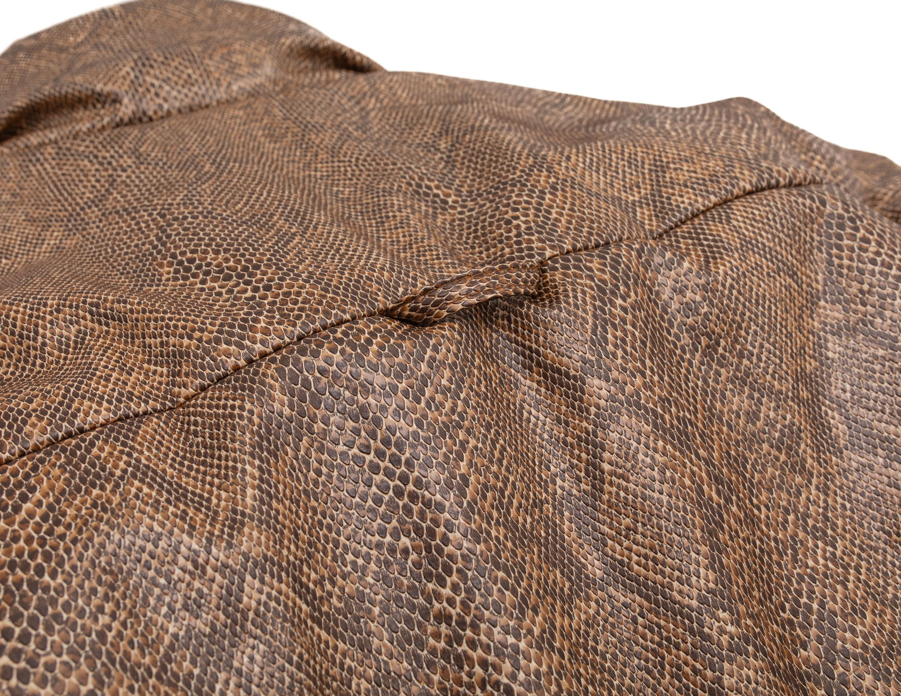 Nanushka NANUSHKA Hide Snake Print Puffer Jacket In Brown Size S / US 4 / IT 40 - 6 Thumbnail