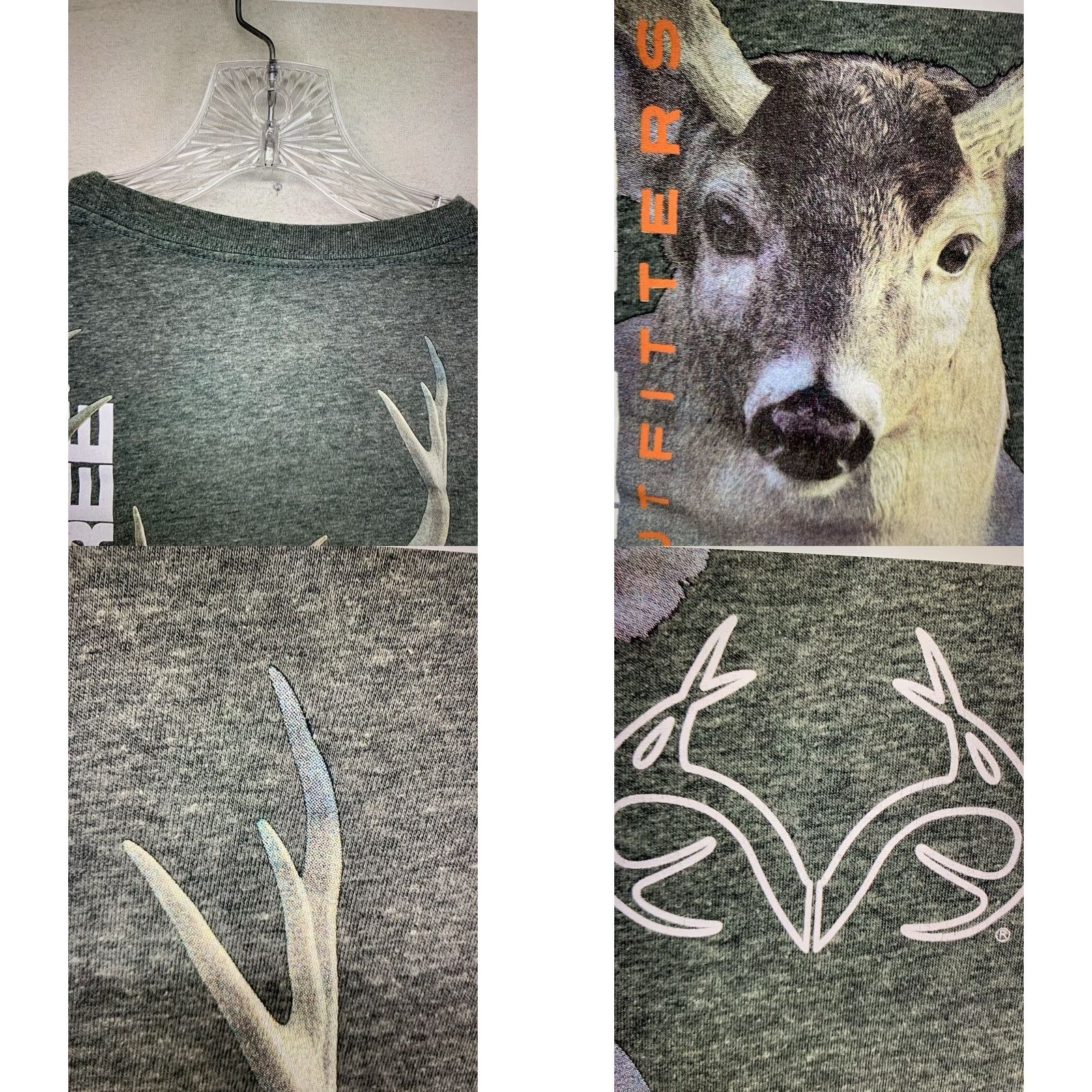 Realtree VINTAGE Realtree Men's Hunting Shirt Long Sleeve Graphic Print Deer Green Size S Outdoor Sports Size US S / EU 44-46 / 1 - 8 Thumbnail