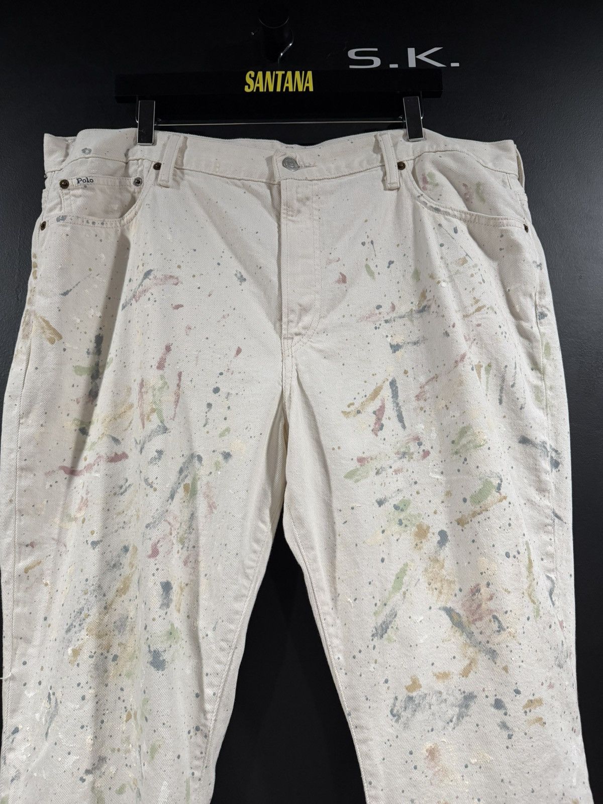 Polo Ralph Lauren 2010s Vintage Polo Ralph Lauren Paint Splatter Denim Jeans Size US 41 - 3 Thumbnail