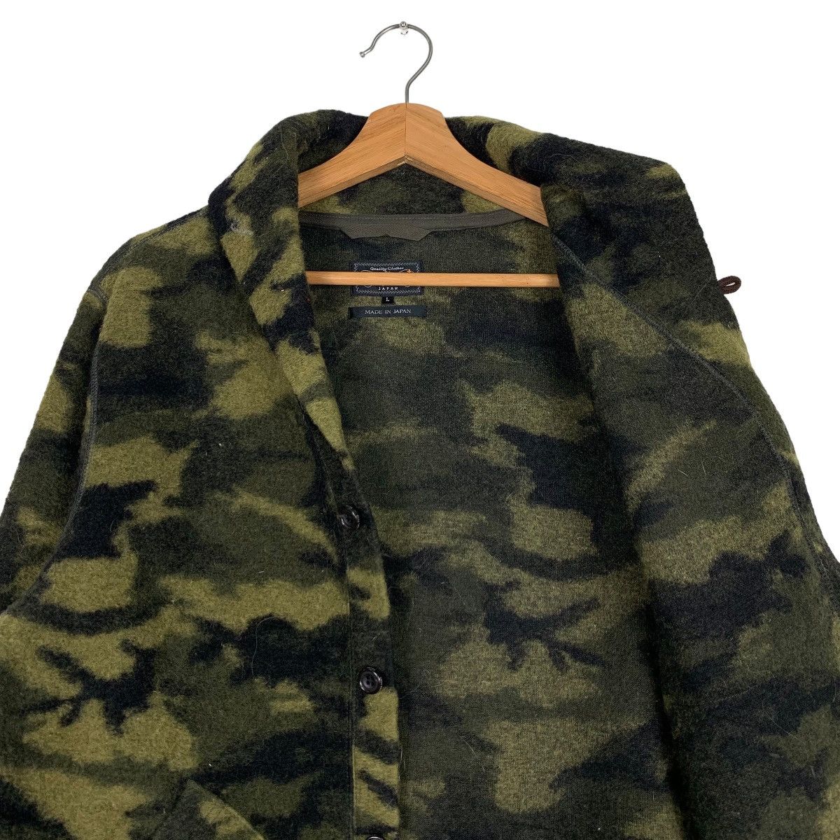 Beams Plus BEAMS Green Camo Fleece Cardigan Jacket #0039-C3 Size US L / EU 52-54 / 3 - 11 Thumbnail