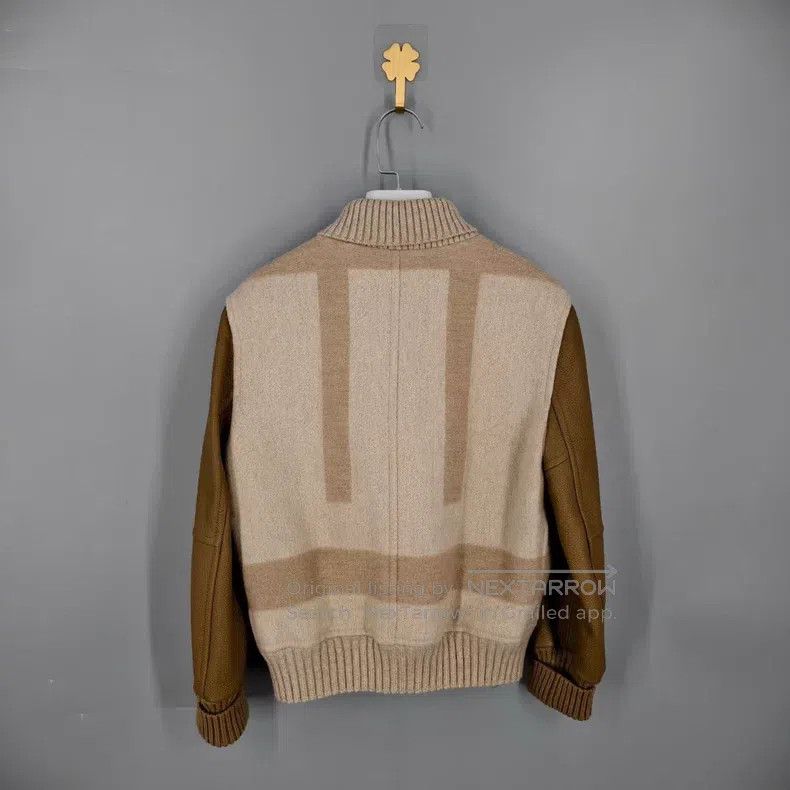 Hermes Hermes Caramel Cashmere and Leather Patch Baseball Jacket Size XXS / US 00 / IT 34 - 2 Thumbnail