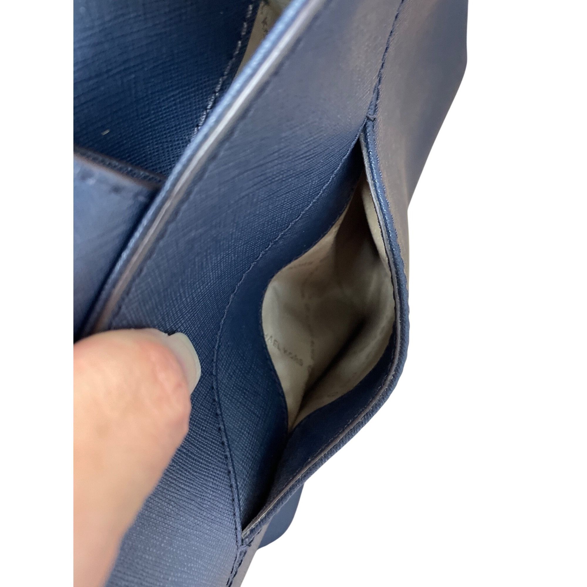 Michael Kors Michael Kors Womans Navy Blue Saffiano Leather Satchell Cros Size ONE SIZE - 12 Thumbnail