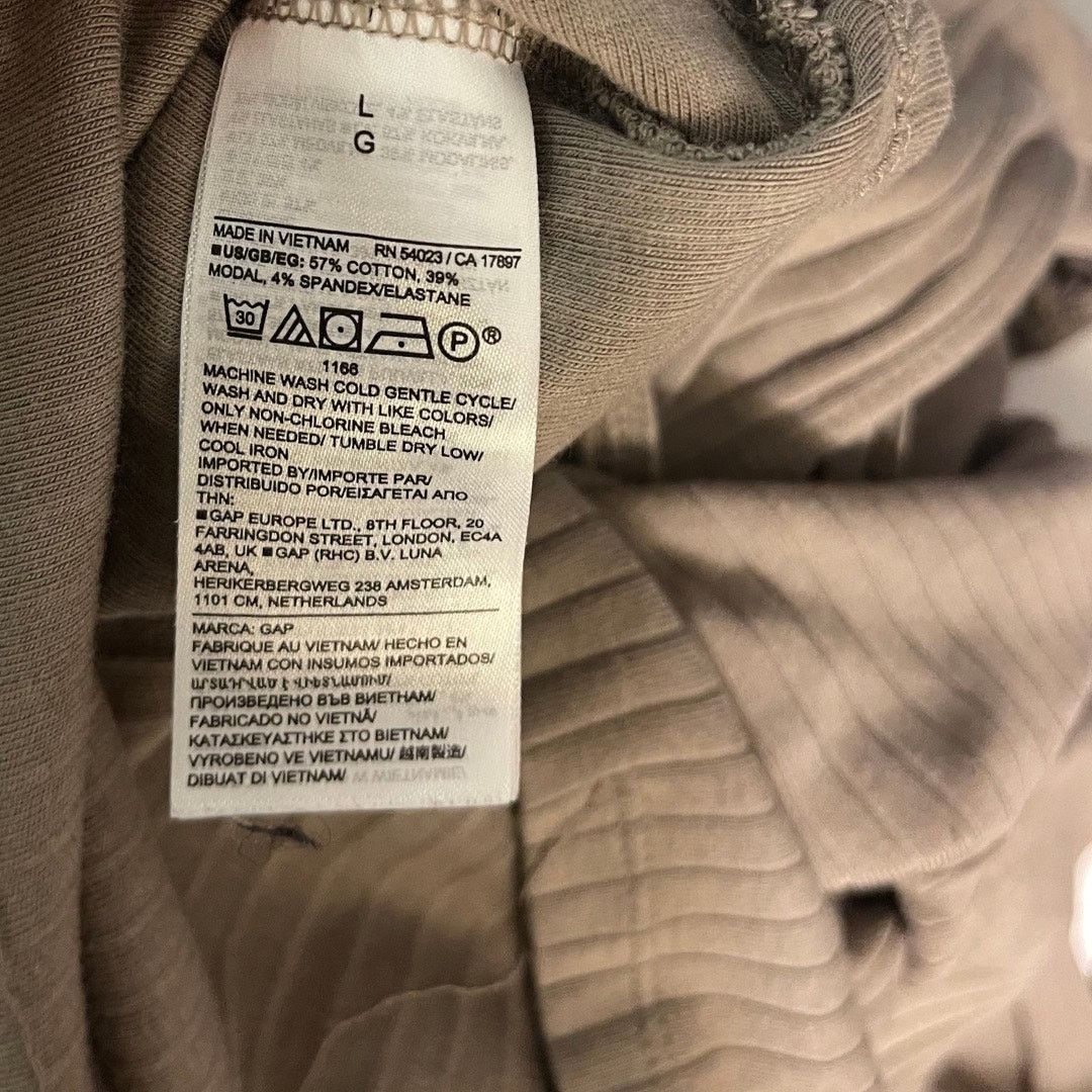 Gap Gap Women Rib Long Sleeve Wrap Taupe Top Blouse Size Large Size L / US 10 / IT 46 - 4 Thumbnail