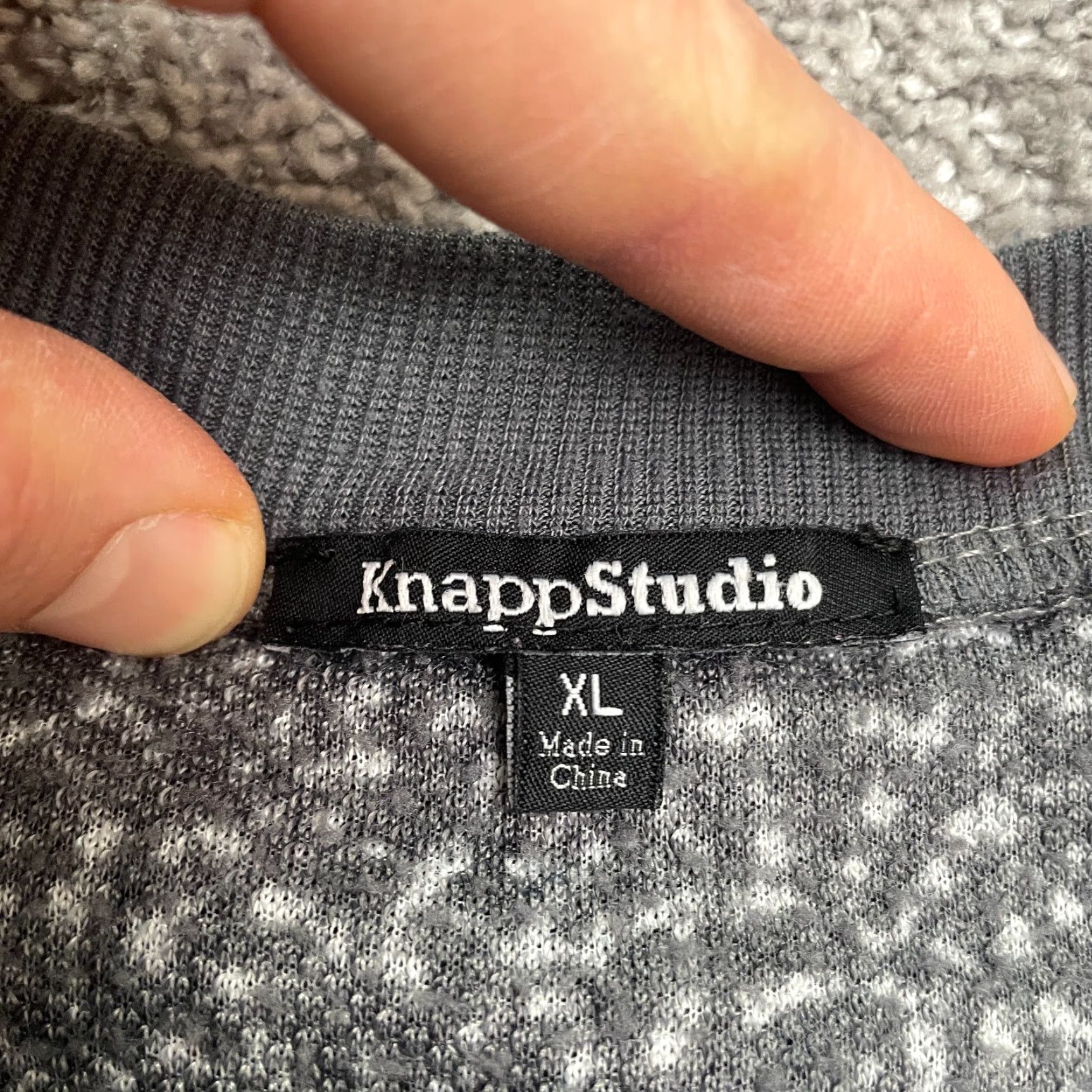 Vintage Knapp Studio Fleece Pullover Sweatshirt Womens XL Gray Stars Crew Neck Casual Size XL / US 12-14 / IT 48-50 - 4 Thumbnail