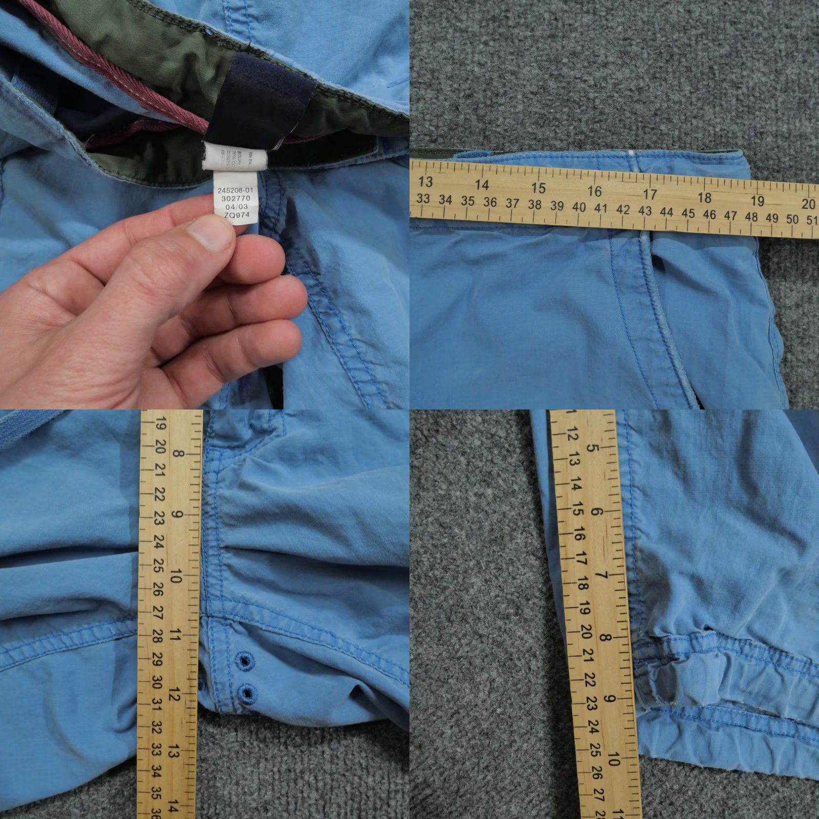 Gap VINTAGE Gap Shorts Mens Large 38 Blue Cargo Pockets Baggy Military Cinch Y2K Size US 38 / EU 54 - 8 Thumbnail