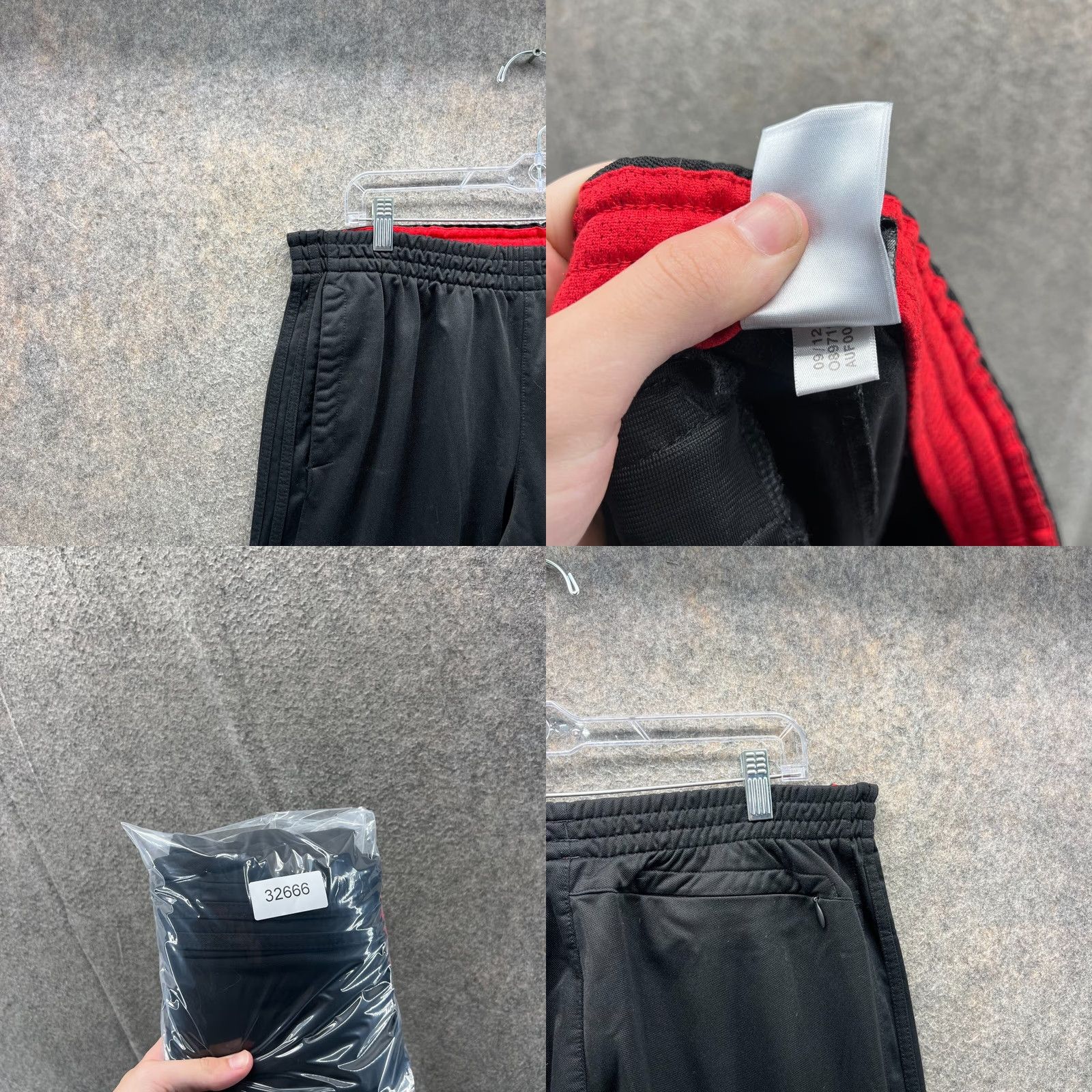 Adidas VINTAGE adidas Pants Mens Large Black Red Trefoil Zip Straight Sweatpants Y2K Size US 33 - 8 Thumbnail