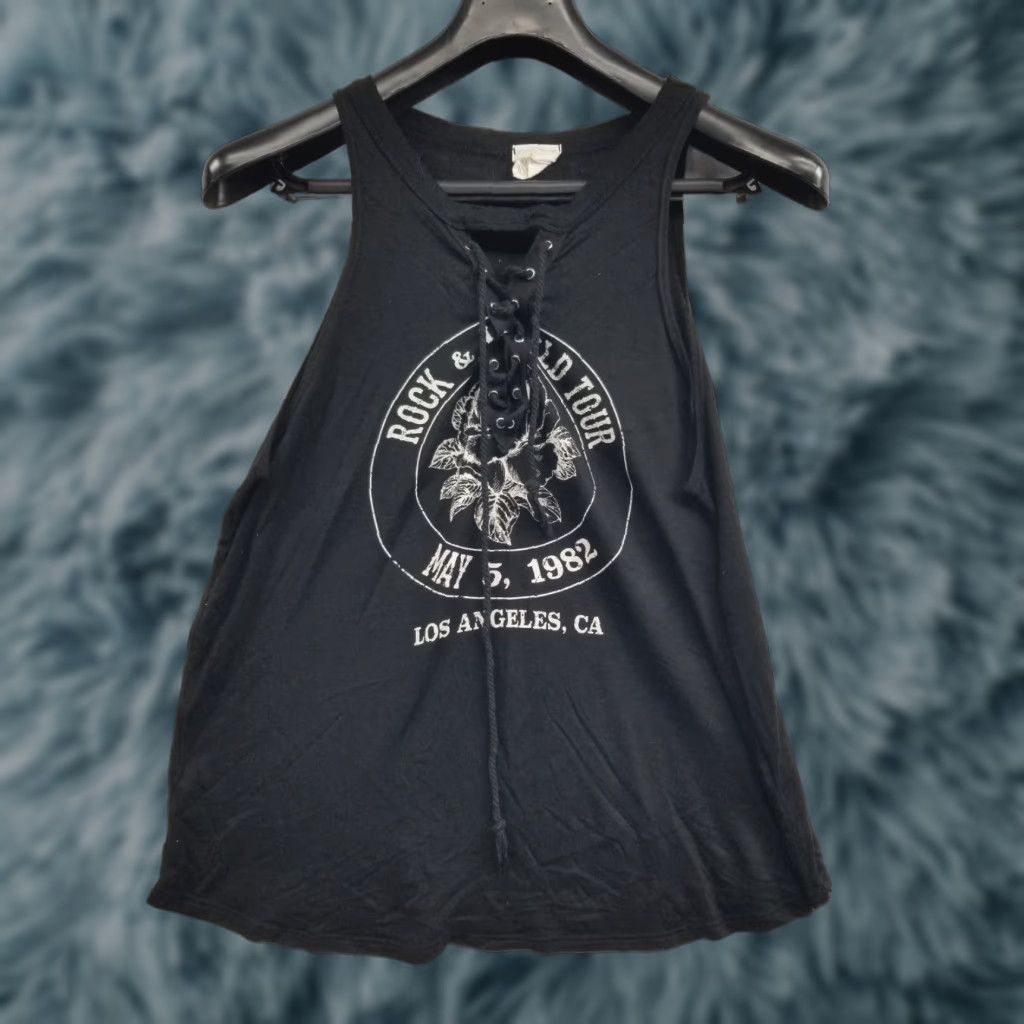 Vintage Dirtee Laundry Women's Tank Top XL Black Rock World Tour US Made Size XL / US 12-14 / IT 48-50 - 1 Thumbnail