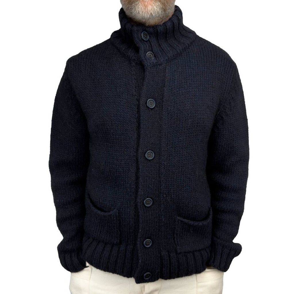Other SPONTINI PARIS Quiet Luxury Navy Knit Cardigan Sweater sz M Size US M / EU 48-50 / 2 - 2 Thumbnail