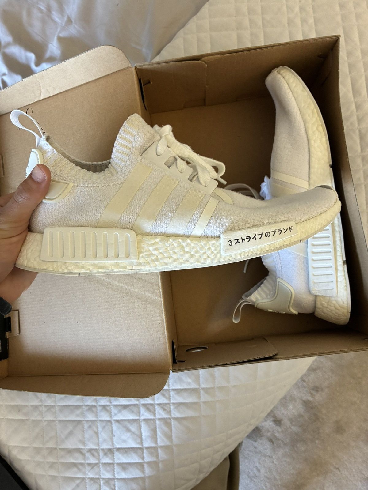 Adidas NMD R1 Triple White Size US 10.5 / EU 43-44 - 1 Thumbnail