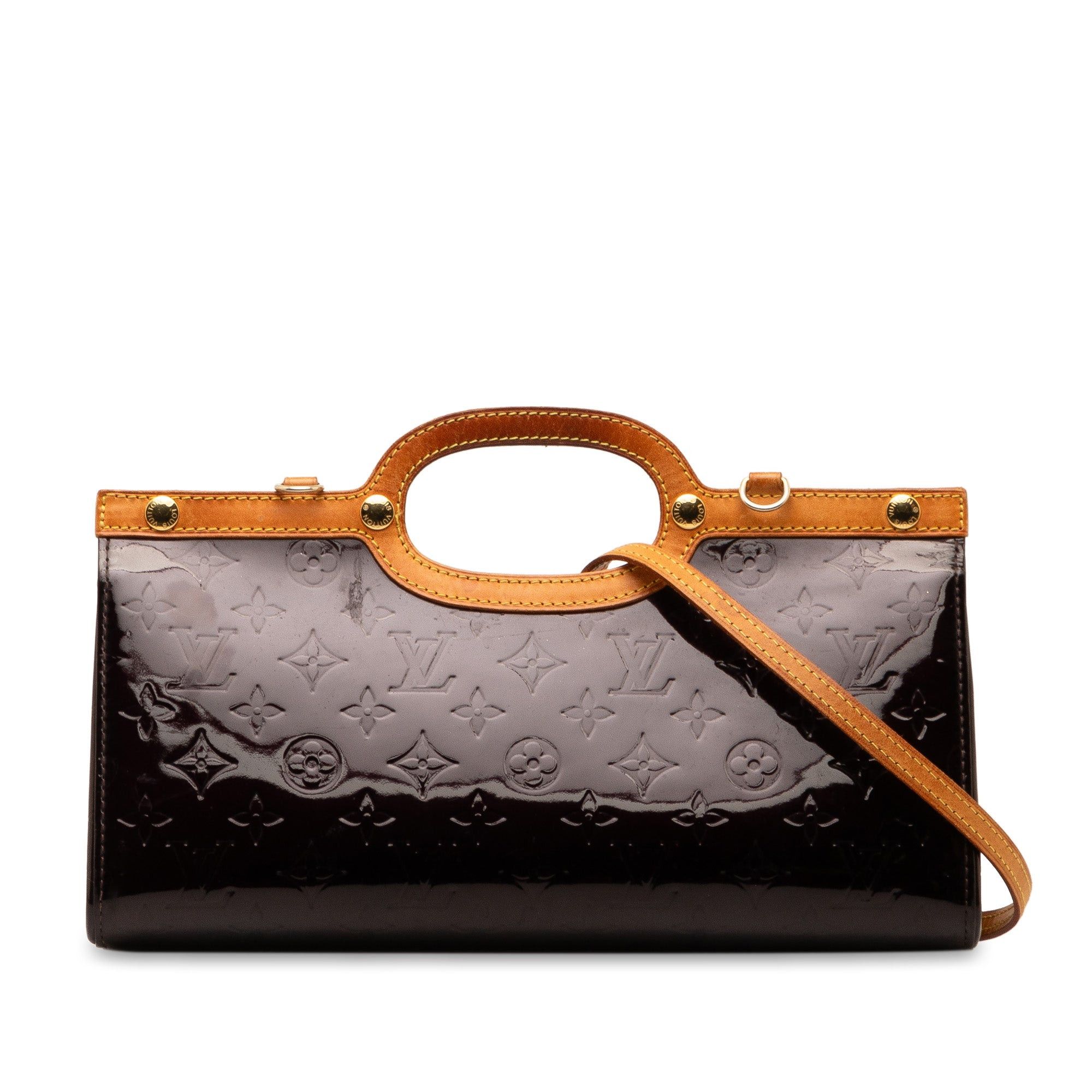 image of Louis Vuitton Monogram Vernis Roxbury Drive Satchel in Purple, Women's