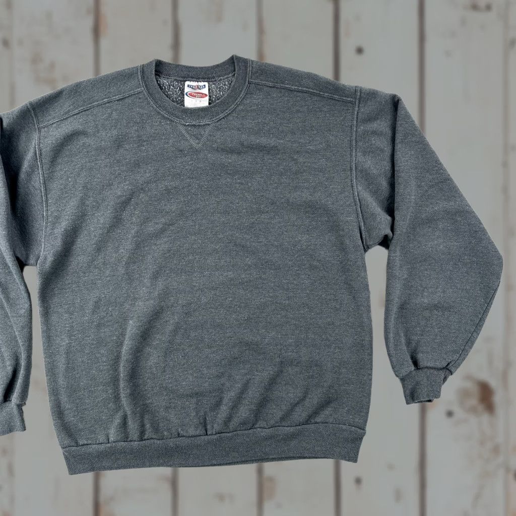 Jerzees VINTAGE Jerzees Premium Fit Adult L Solid Gray Crew Neck Boxy Sweatshirt Y2K 90s Unisex Mens Womens Shirt Hoodie? Size US L / EU 52-54 / 3 - 1 Thumbnail