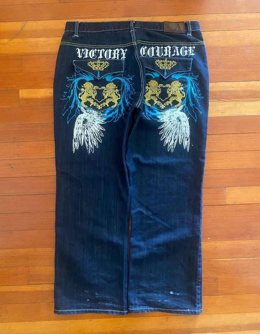 Other × Vintage Attitude Gold Embroidered baggy jeans Size US 40 / EU 56 - 1 Thumbnail