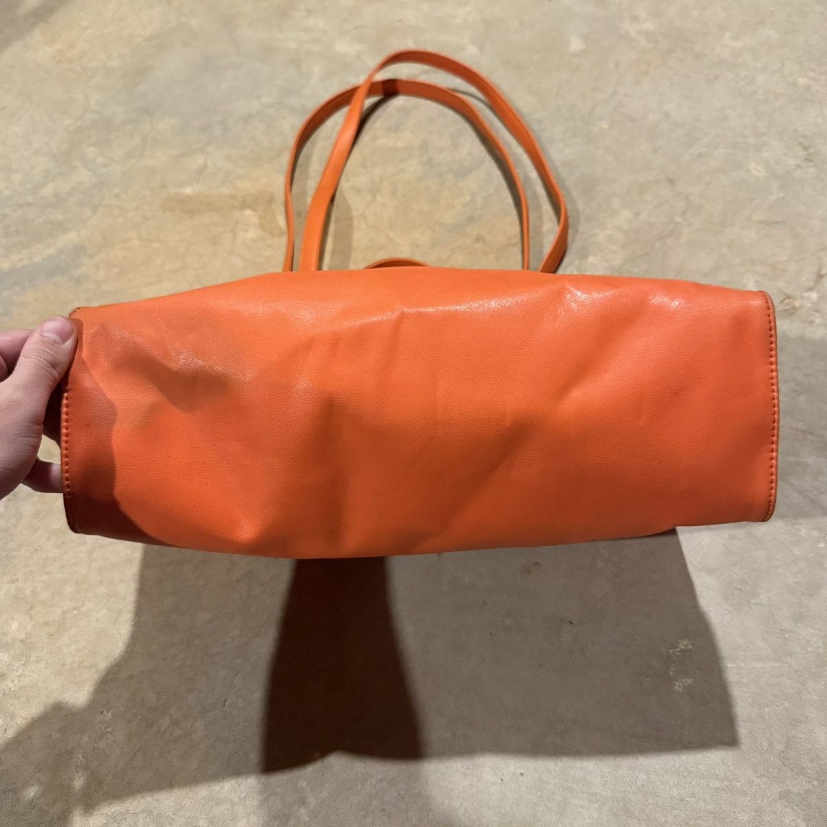 Telfar Telfar Shopping Tote Bag Orange Vegan Leather Medium Size ONE SIZE - 5 Thumbnail