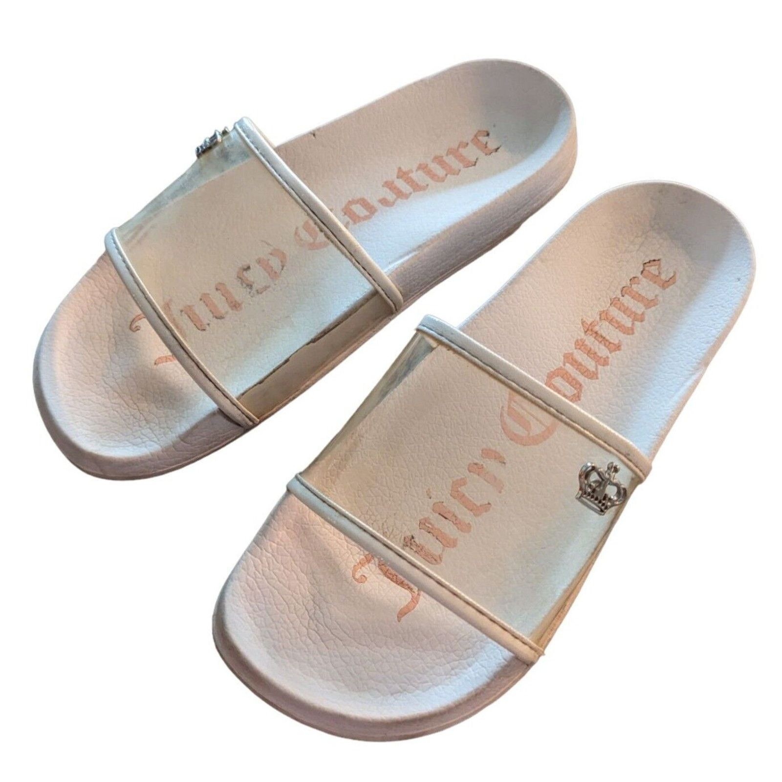 Juicy Couture Juicy Couture Womens Sz 7 Slides Sandals White Clear Top Size US 7 / IT 37 - 1 Thumbnail