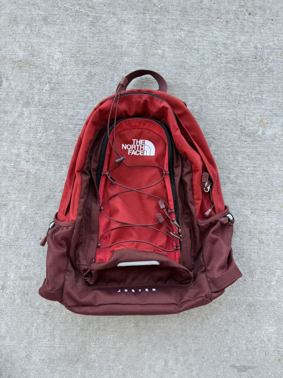 Pre-owned The North Face X Vintage 2000's North Face Jester Red/burgundy Tonal Backpack