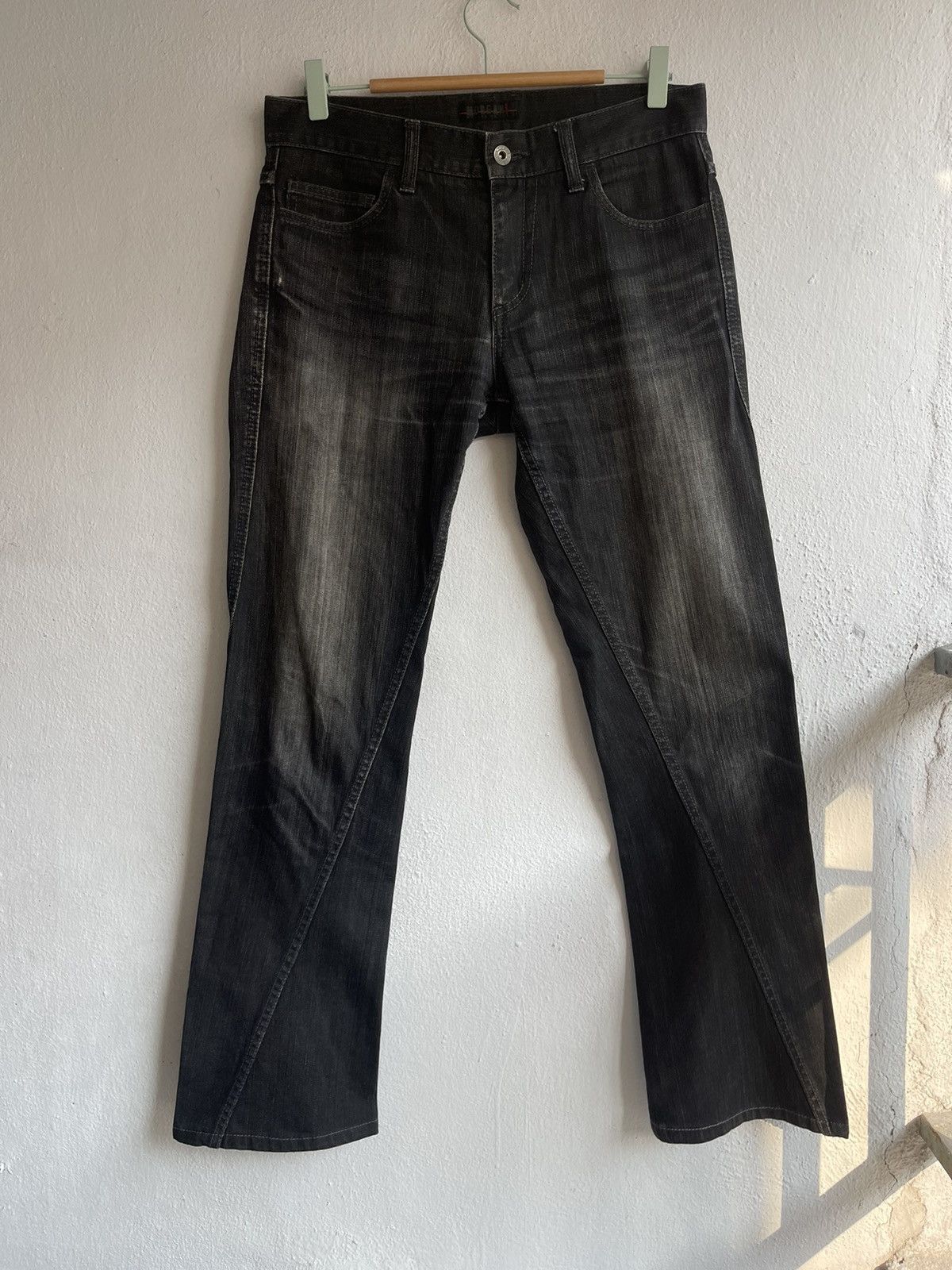 Japanese Brand × Le Grande Bleu (L.G.B.) × Morgan Homme 90s Flare Morgan De Toi Homme Spiral Cut Denim Jeans Size US 32 / EU 48 - 6 Thumbnail