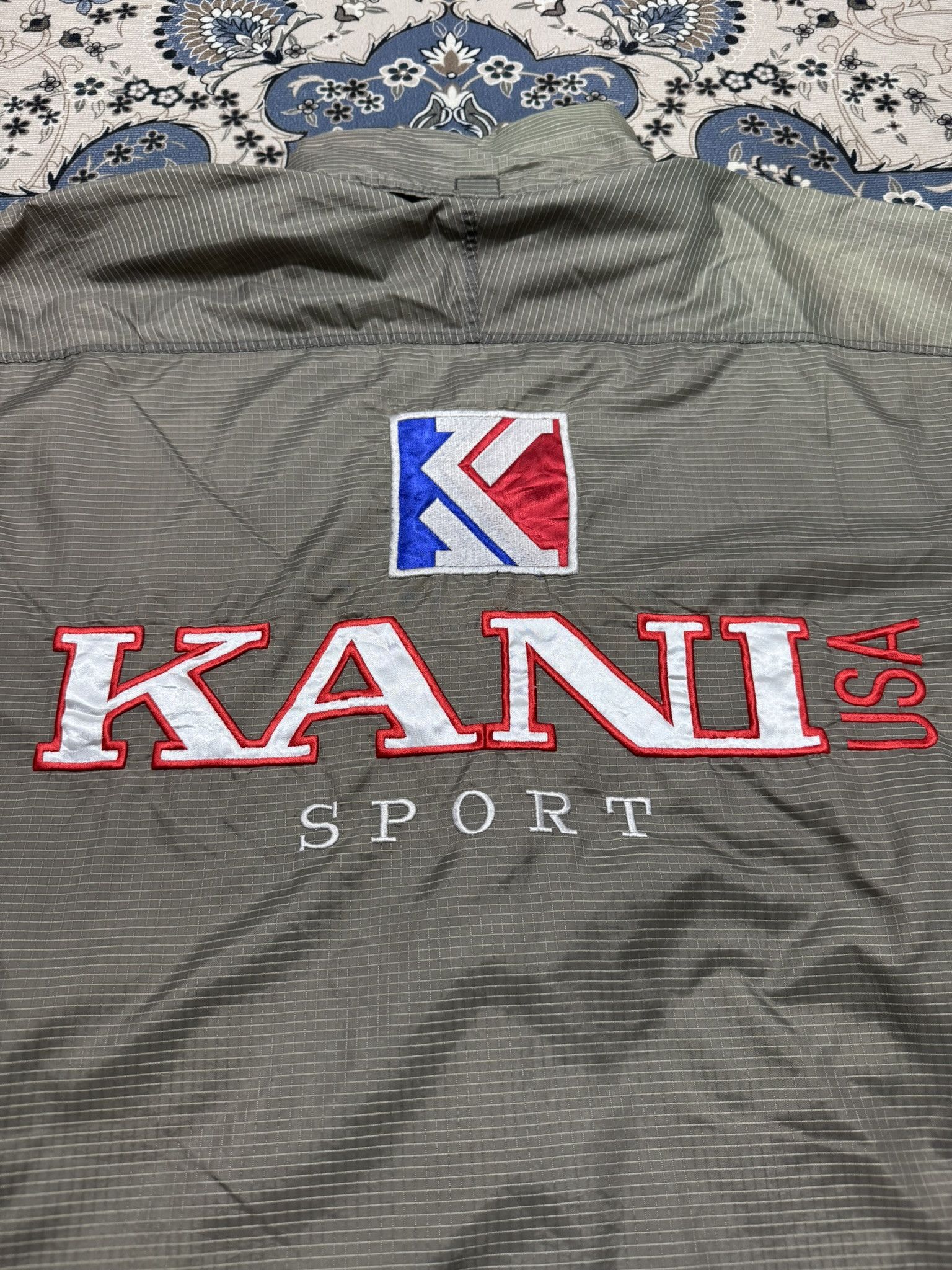 Karl Kani × Stussy × Vintage Vintage 90's Kar Kani Sport Big Logo Hoodie Training Jacket Size US L / EU 52-54 / 3 - 2 Thumbnail