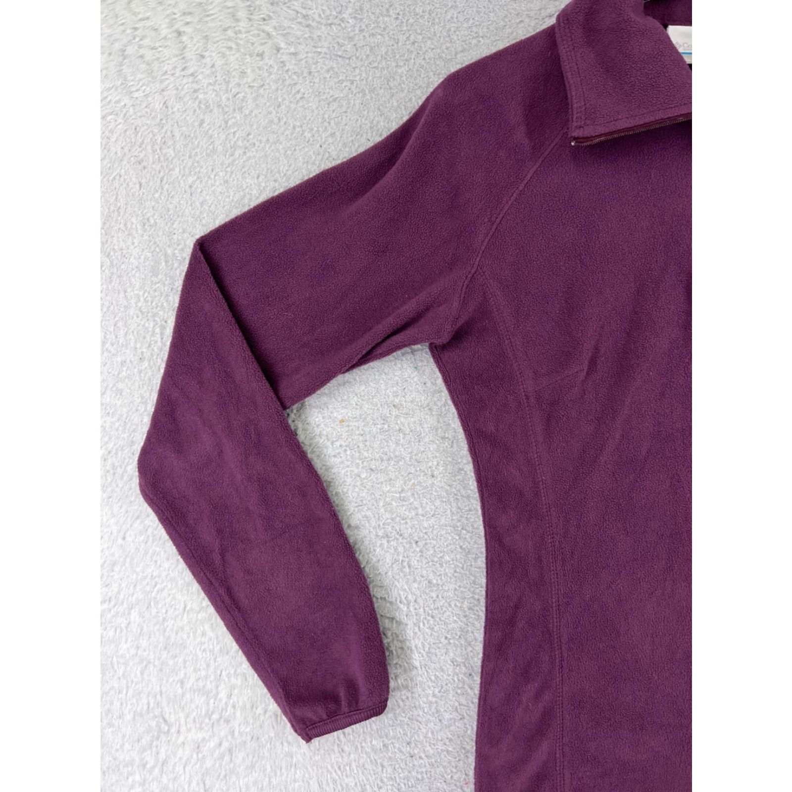 Vintage Columbia Women Sweater Mock Neck Full Zip Fleece Polyester Purple Size S / US 4 / IT 40 - 3 Thumbnail
