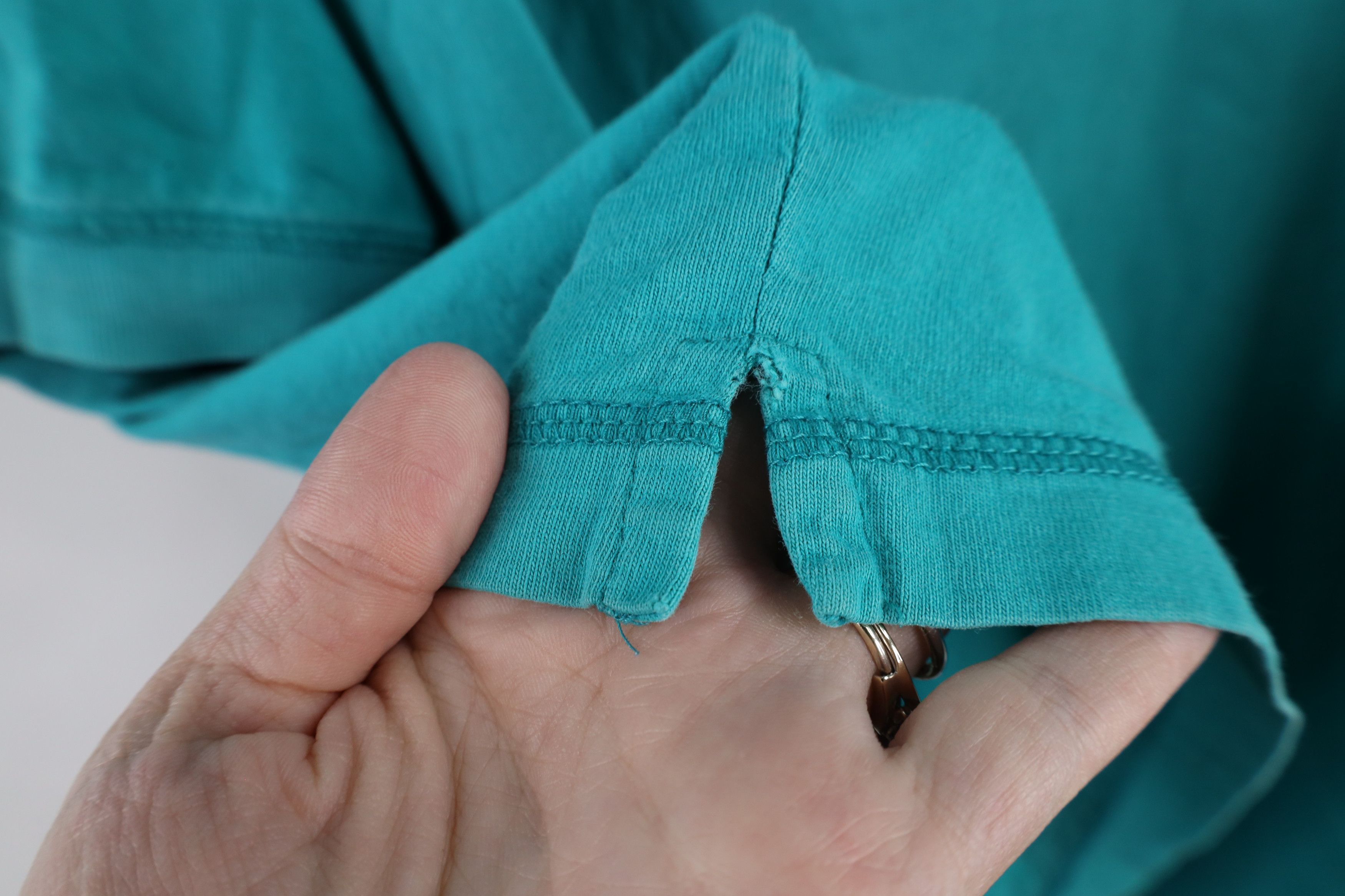 Vintage Vintage 90s Streetwear Short Sleeve Henley T-Shirt Teal Size US XXL / EU 58 / 5 - 4 Thumbnail