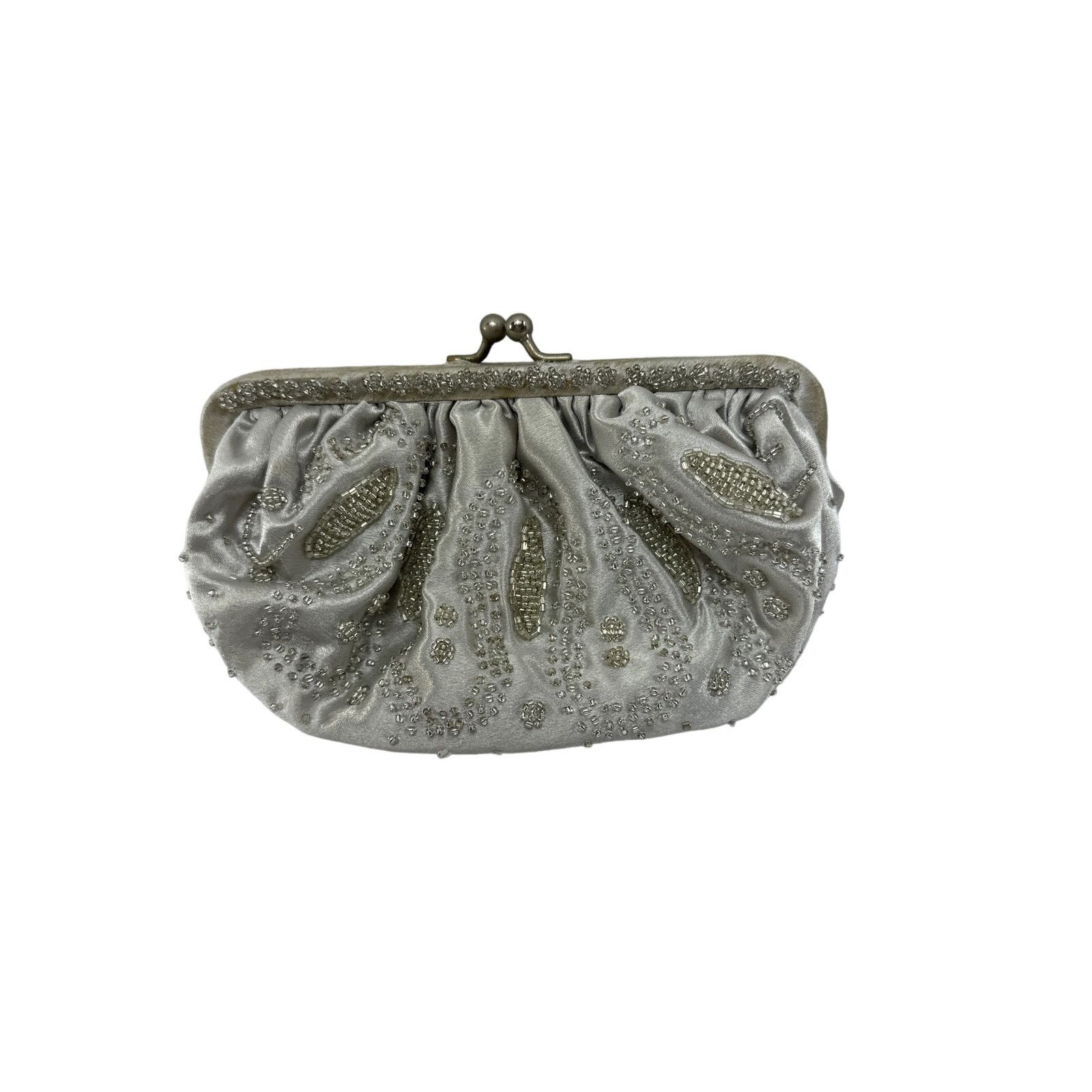 Other La Regale Seed Bead Silver Clutch Purse Bag Small VTG Size ONE SIZE - 3 Thumbnail