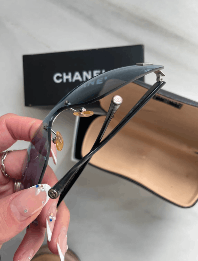 Chanel CHANEL Sunglasses 4019 Mask Rimless Rhinestone 4017 Vintage Size ONE SIZE - 2 Thumbnail
