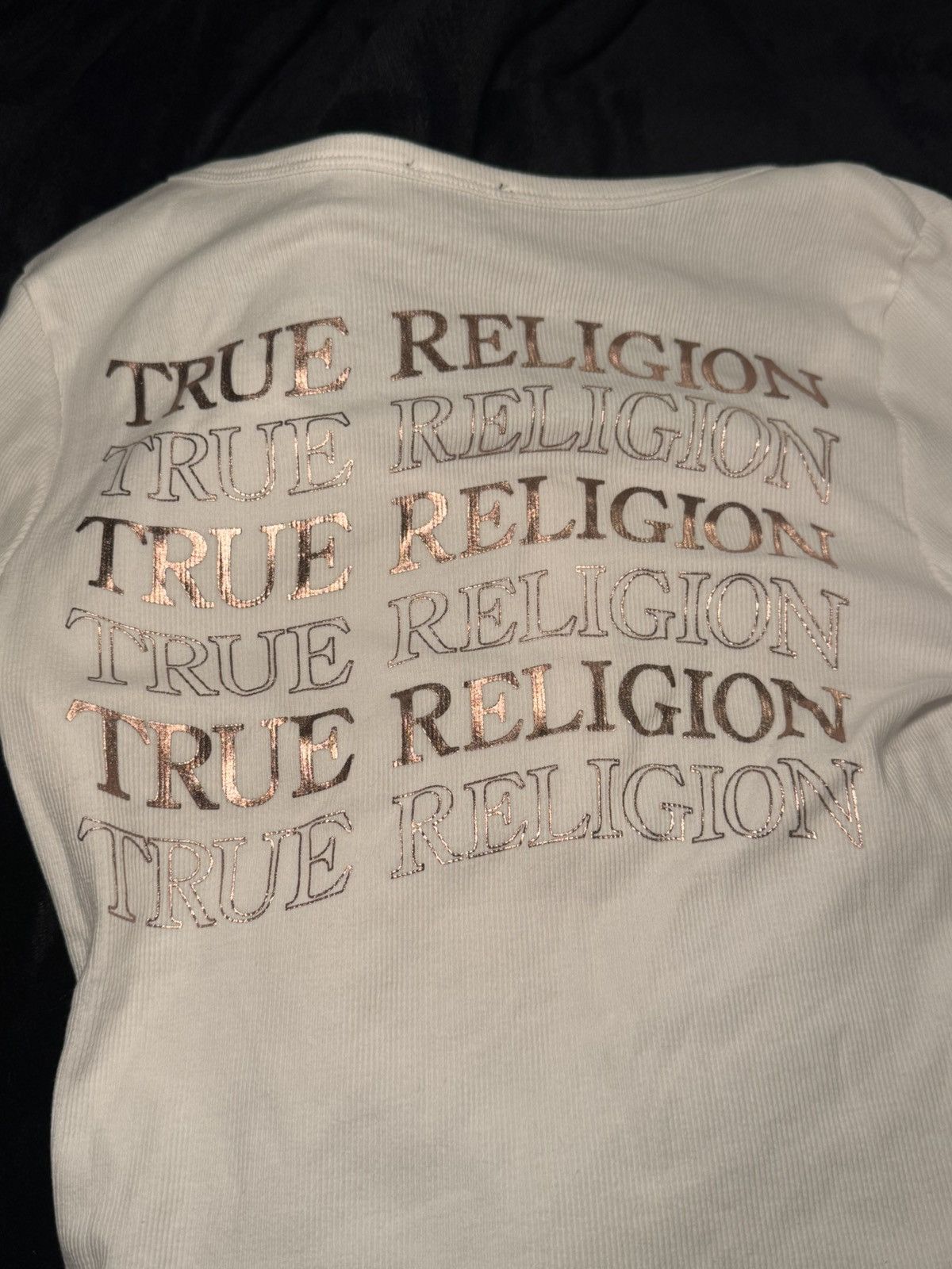 True Religion Y2K True Religion White Ribbed Henley Top Size S Size S / US 4 / IT 40 - 8 Thumbnail