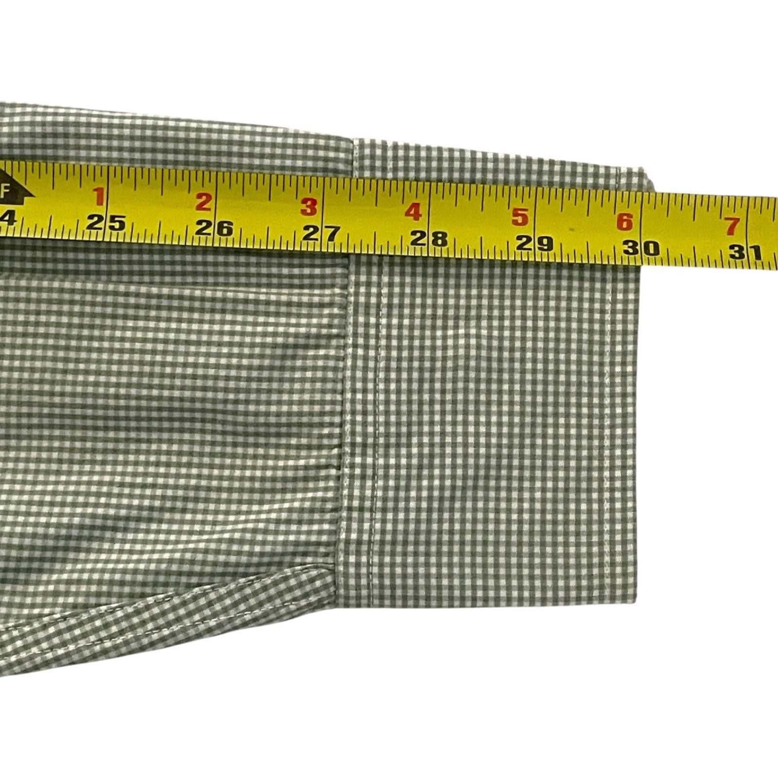 J.Crew J.Crew Mens LS Shirt Medium Olive & White Gingham Button Up Size US M / EU 48-50 / 2 - 2 Thumbnail
