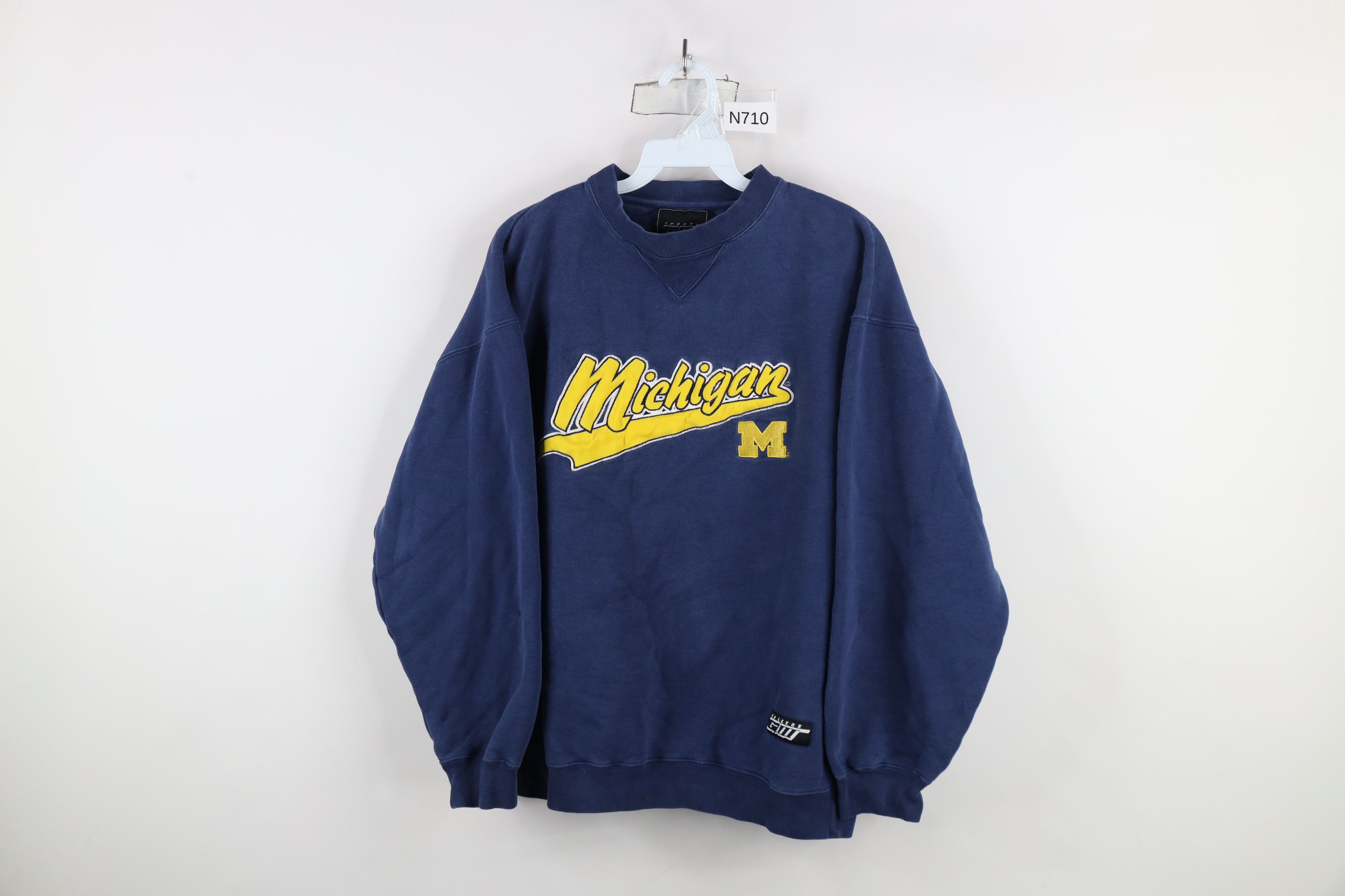 Vintage Vintage 90s Spell Script University of Michigan Sweatshirt Size M / US 6-8 / IT 42-44 - 1 Thumbnail