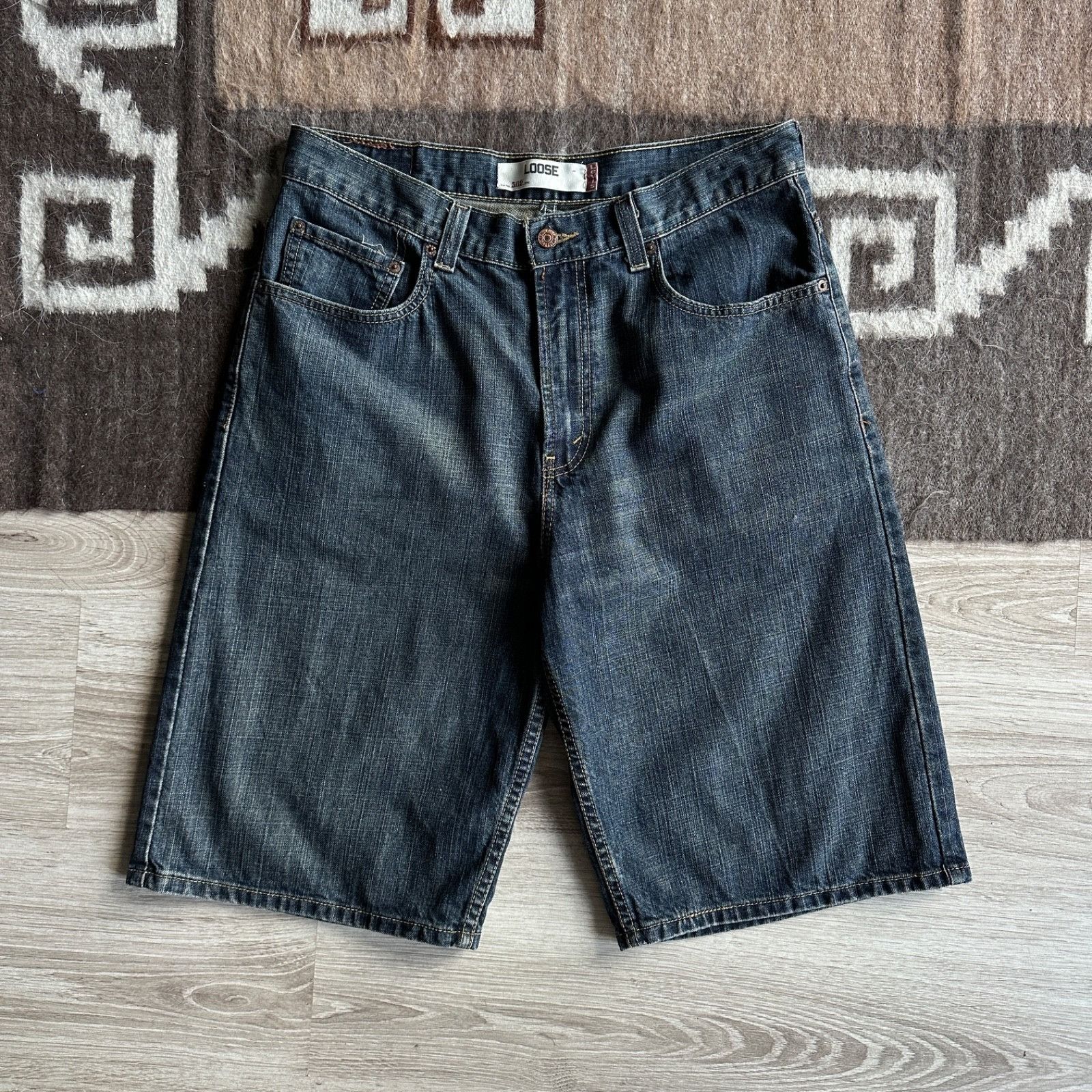 Levi's Levi's 569 Loose Fit Jean Shorts 90s Y2K Denim 9506AC Size US 36 / EU 52 - 3 Thumbnail