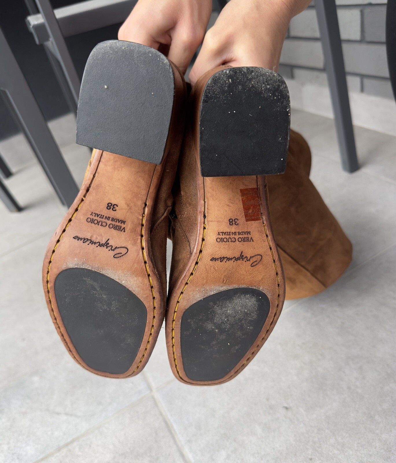 Vintage Crispiniano High Suede Leather Brown Heel Boots Size 38 Size US 5.5 / EU 38 - 15 Thumbnail