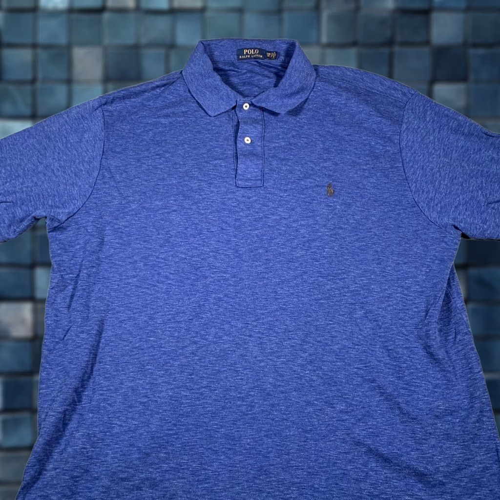 Polo Ralph Lauren Polo Ralph Lauren Polo Shirt Mens 2XL Big & Tall Heather Blue Embroidered Pony Short Sleeve Casual Golf Prep Shirt Mens Big 2X Size US XXL / EU 58 / 5 - 1 Thumbnail