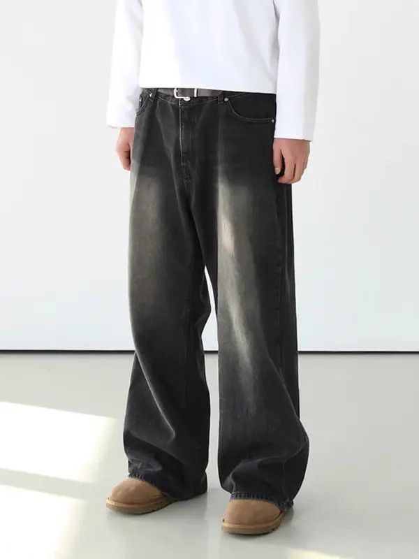 VIBE Black Baggy Washed Denim Jeans Size US 30 / EU 46 - 2 Thumbnail