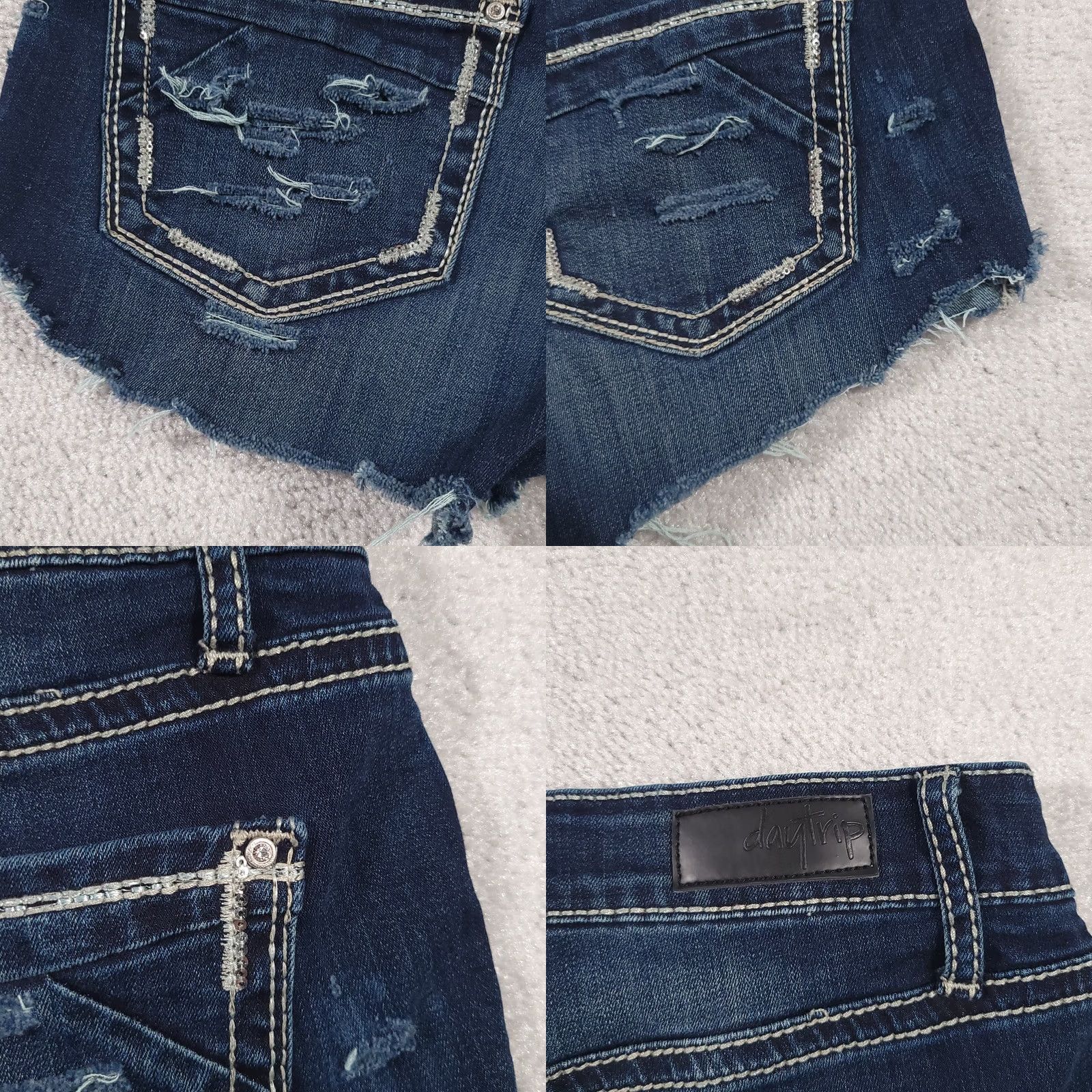 Vintage VINTAGE Daytrip Virgo Boot Jeans Womens 28 Stretch DIY Cut Off Shorts Shortie Distressed Denim Blue 5-Pocket Mens Women Girls Boys Size 28" / US 6 / IT 42 - 9 Thumbnail