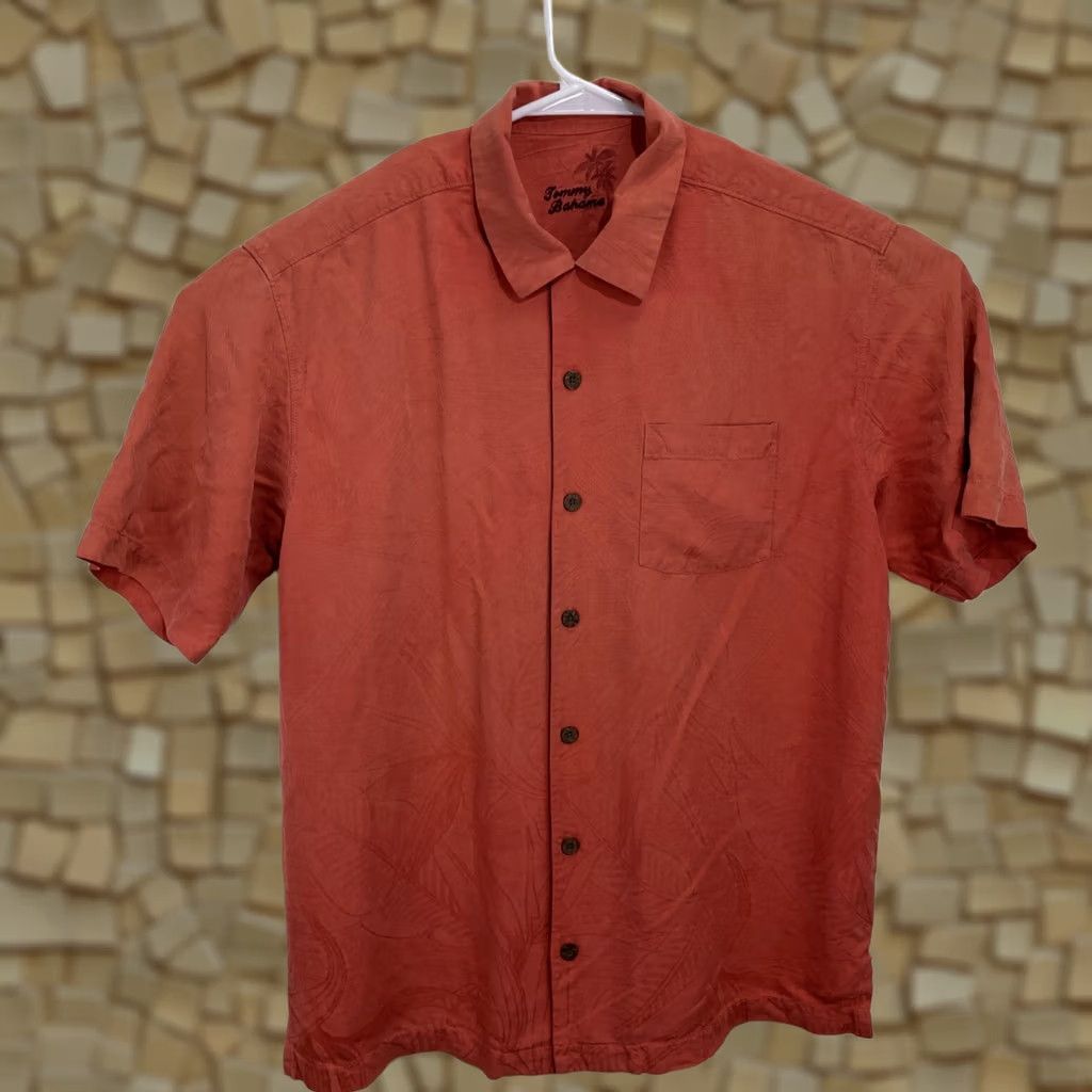 Tommy Bahama Tommy Bahama Silk Hawaiian Shirt Men's M Pink Button-Up Short Sleeve Camp Size US M / EU 48-50 / 2 - 1 Thumbnail