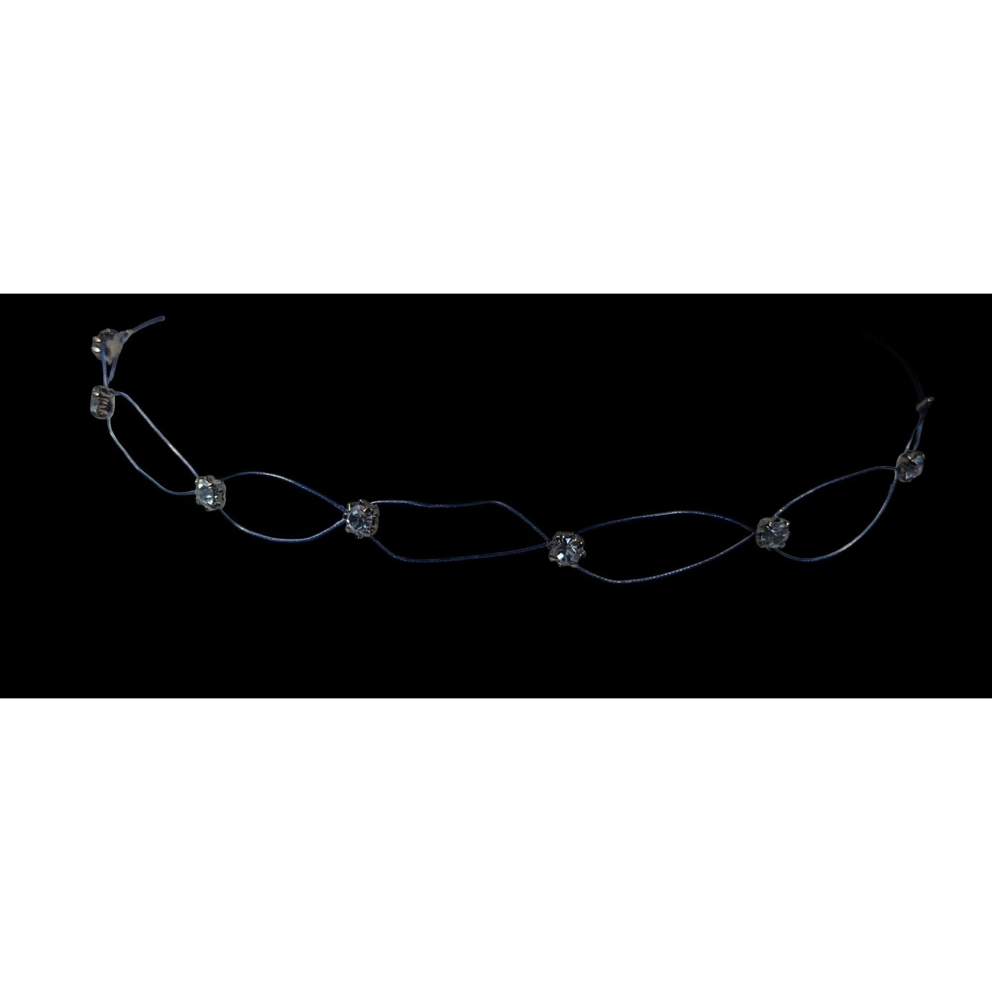 Other Handmade Blue Wire Clear Rhinestone Choker Necklace Size ONE SIZE - 3 Thumbnail