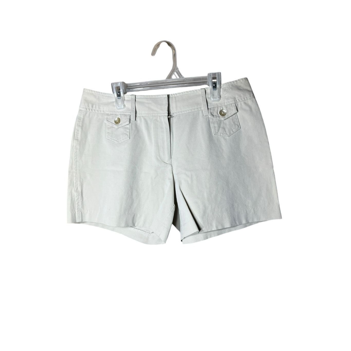 Express Express Y2K Cream /Tan Mid Rise Shorts Size 7/8 Size 30" / US 8 / IT 44 - 1 Thumbnail