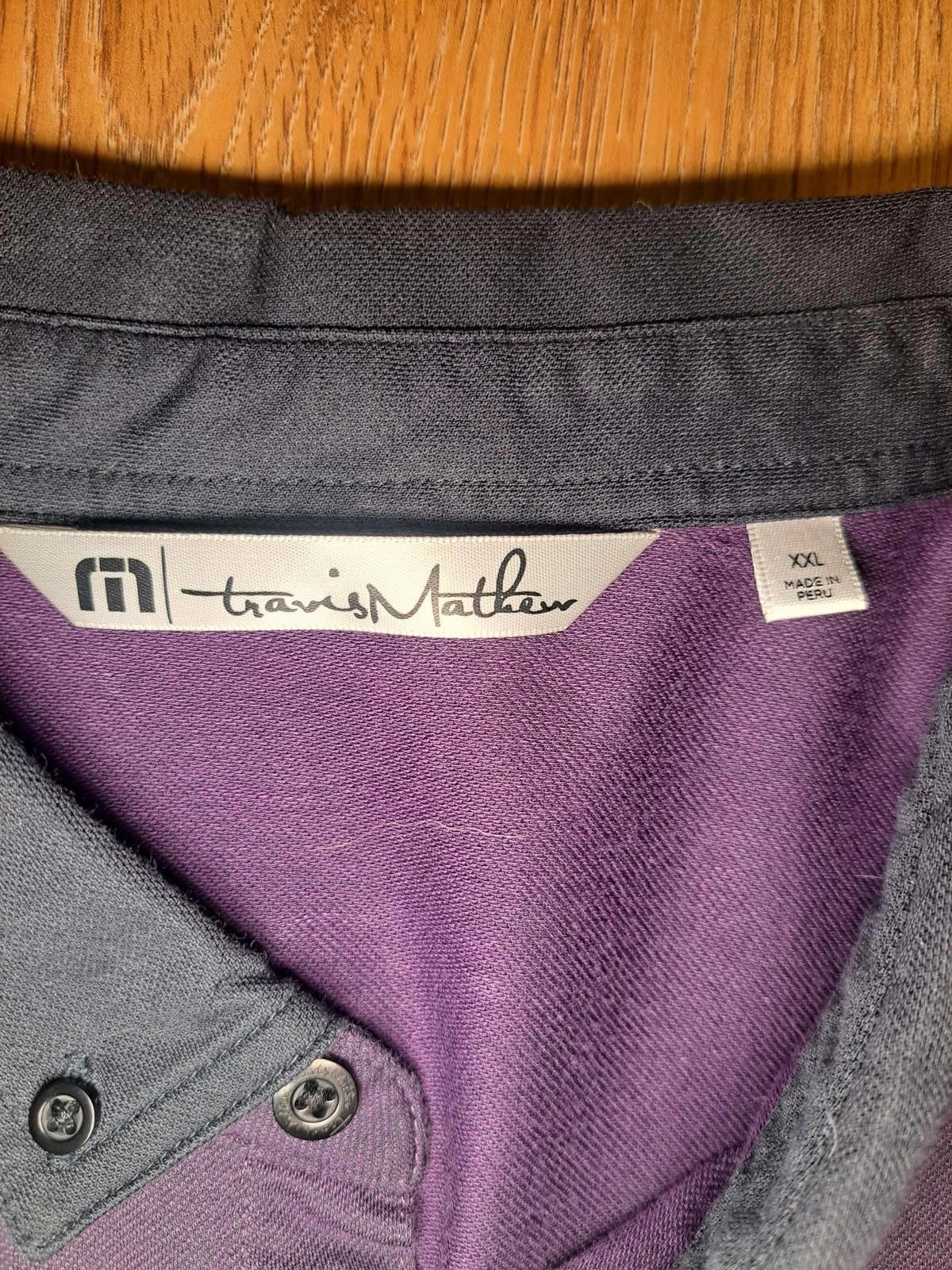 TravisMathew Travis Mathew Golf Polo Shirt Mens XXL Purple Pima Cotton Size US XXL / EU 58 / 5 - 2 Thumbnail