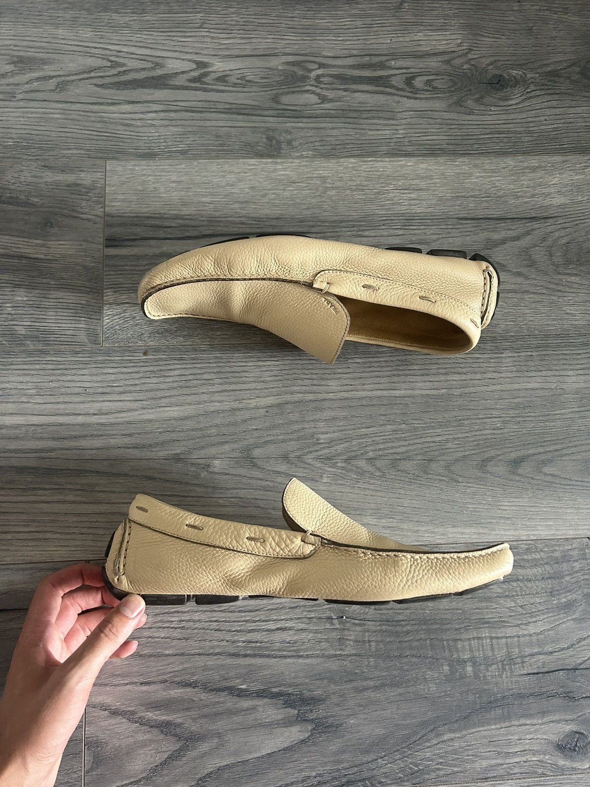 Cream Leather Mocassins