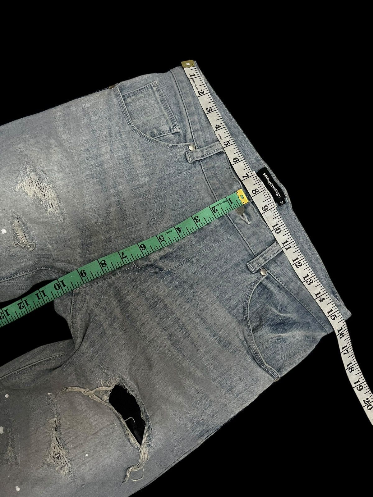 Japanese Brand Vintage Semantic Designs Hickory Distressed Jean Size US 31 - 19 Thumbnail
