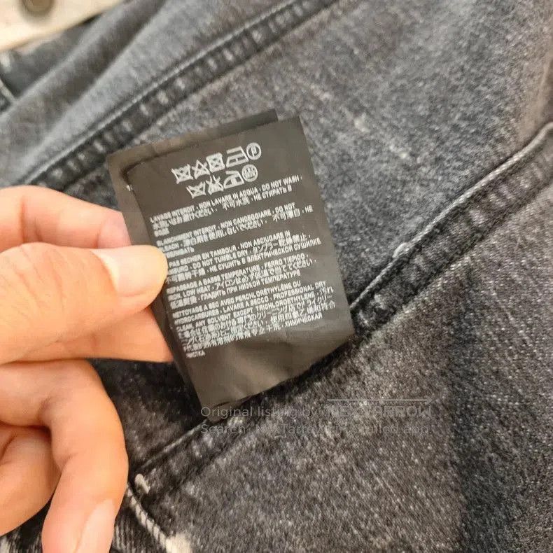 Saint Laurent Paris SLP Distressed Denim Jacket White Black. Size US XS / EU 42 / 0 - 5 Thumbnail