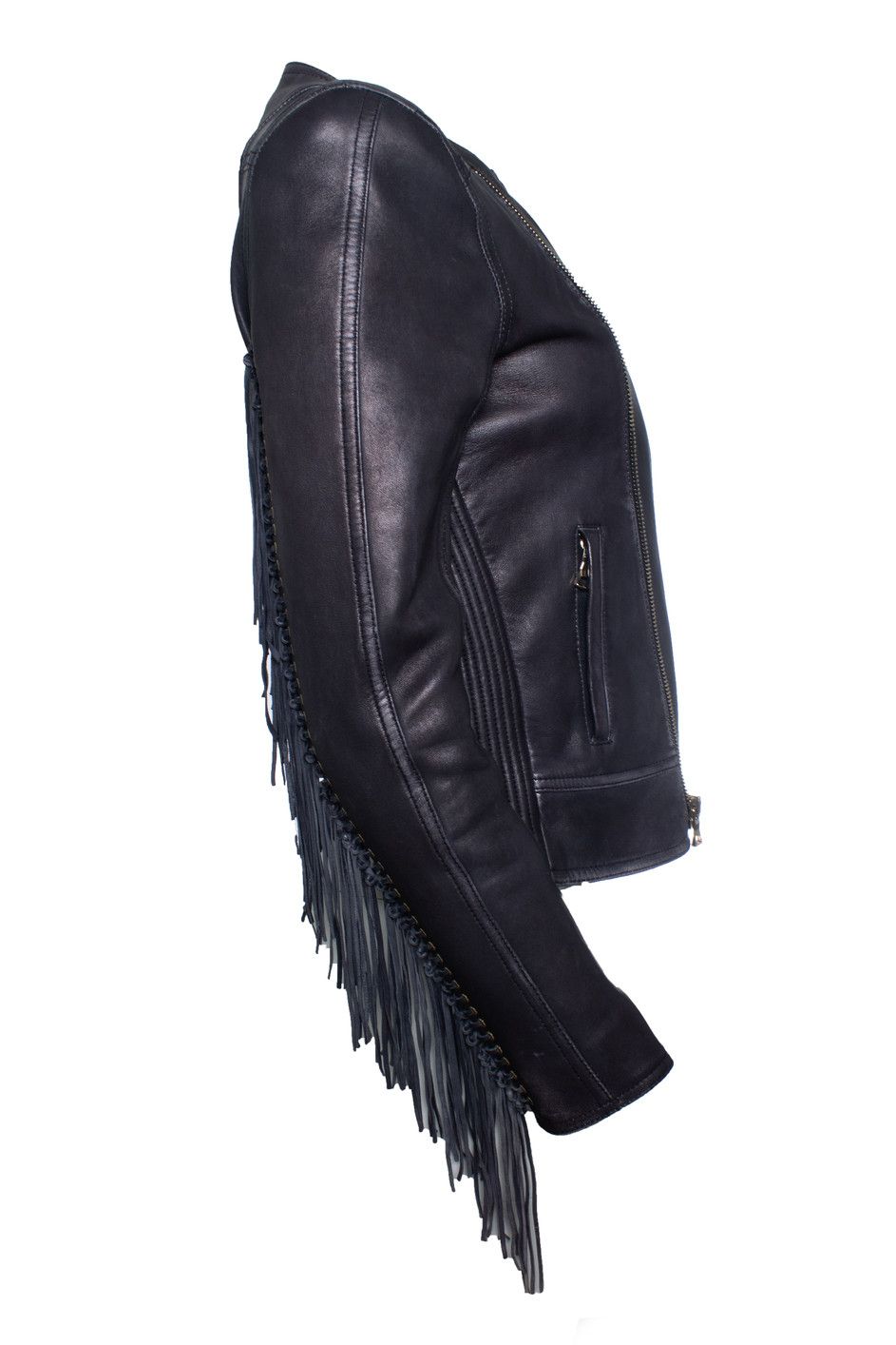 Balmain Balmain, leather laced biker jacket with fringes Size S / US 4 / IT 40 - 5 Thumbnail