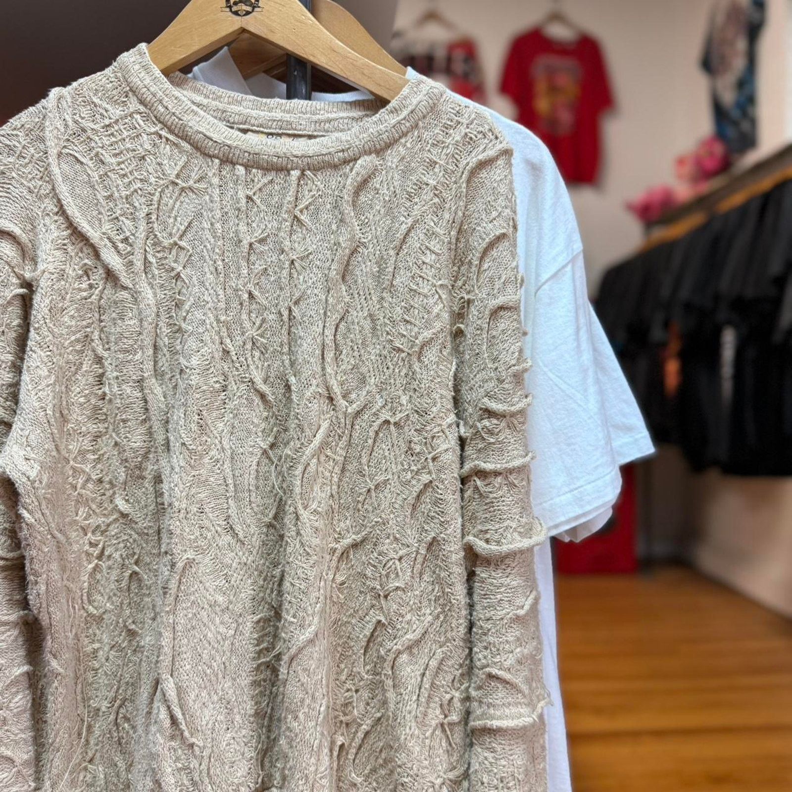 90s COOGI 3Dニット 希少1点物】COOGI クージー 3Dニット セーター L 総柄