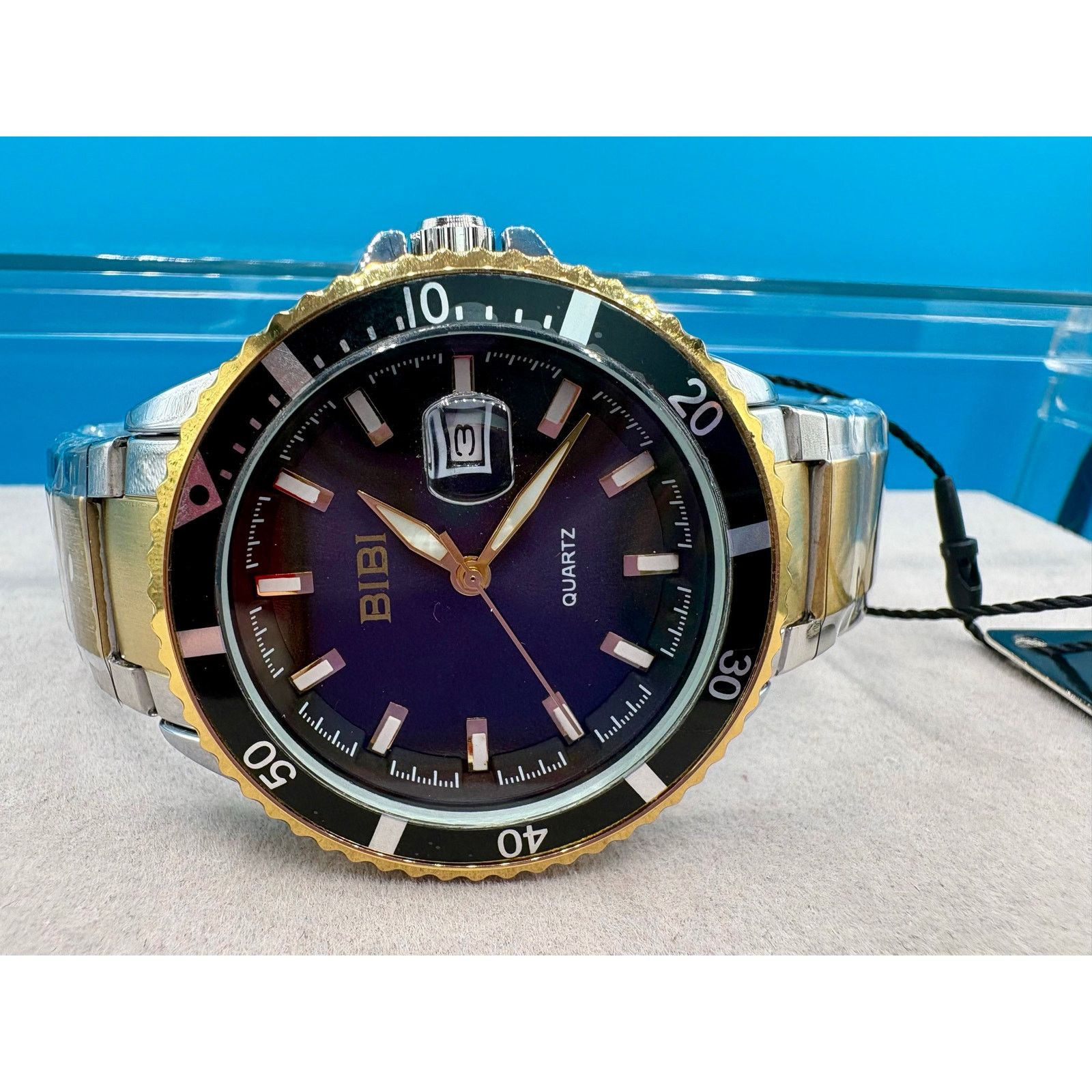 Jewelry NWT Stunning BiBi Luxury Men's 44mm Two-Tone Wristwatch Size ONE SIZE - 5 Thumbnail