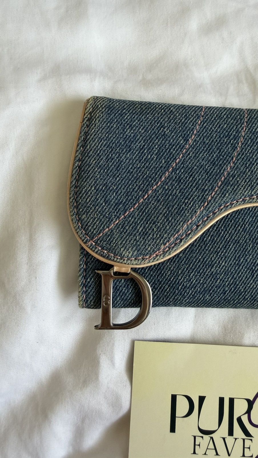 Dior Christian Dior Blue Denim Saddle Trifold Wallet Size ONE SIZE - 4 Thumbnail