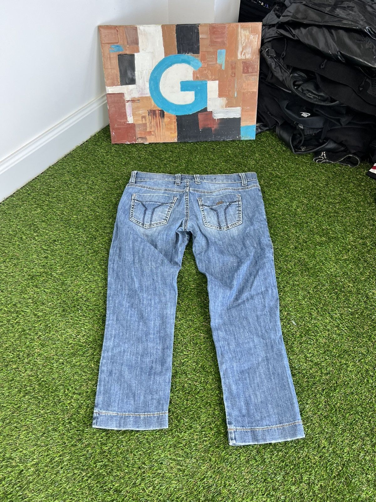 Japanese Brand Vintage Miss Sixty Jeans Flared Distressed 00s Low Rice Size 28" / US 6 / IT 42 - 7 Thumbnail