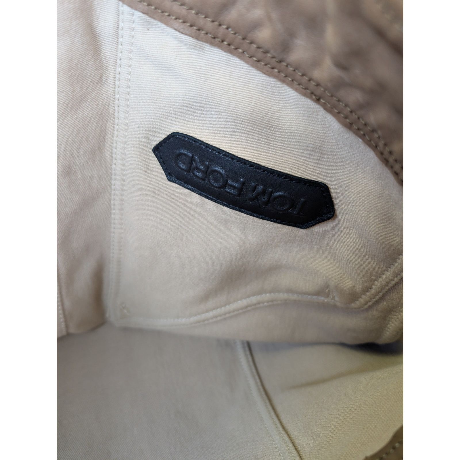 Tom Ford o1rshd1 Stretch Cotton Trucker Jacket in Beige Size US M / EU 48-50 / 2 - 18 Thumbnail