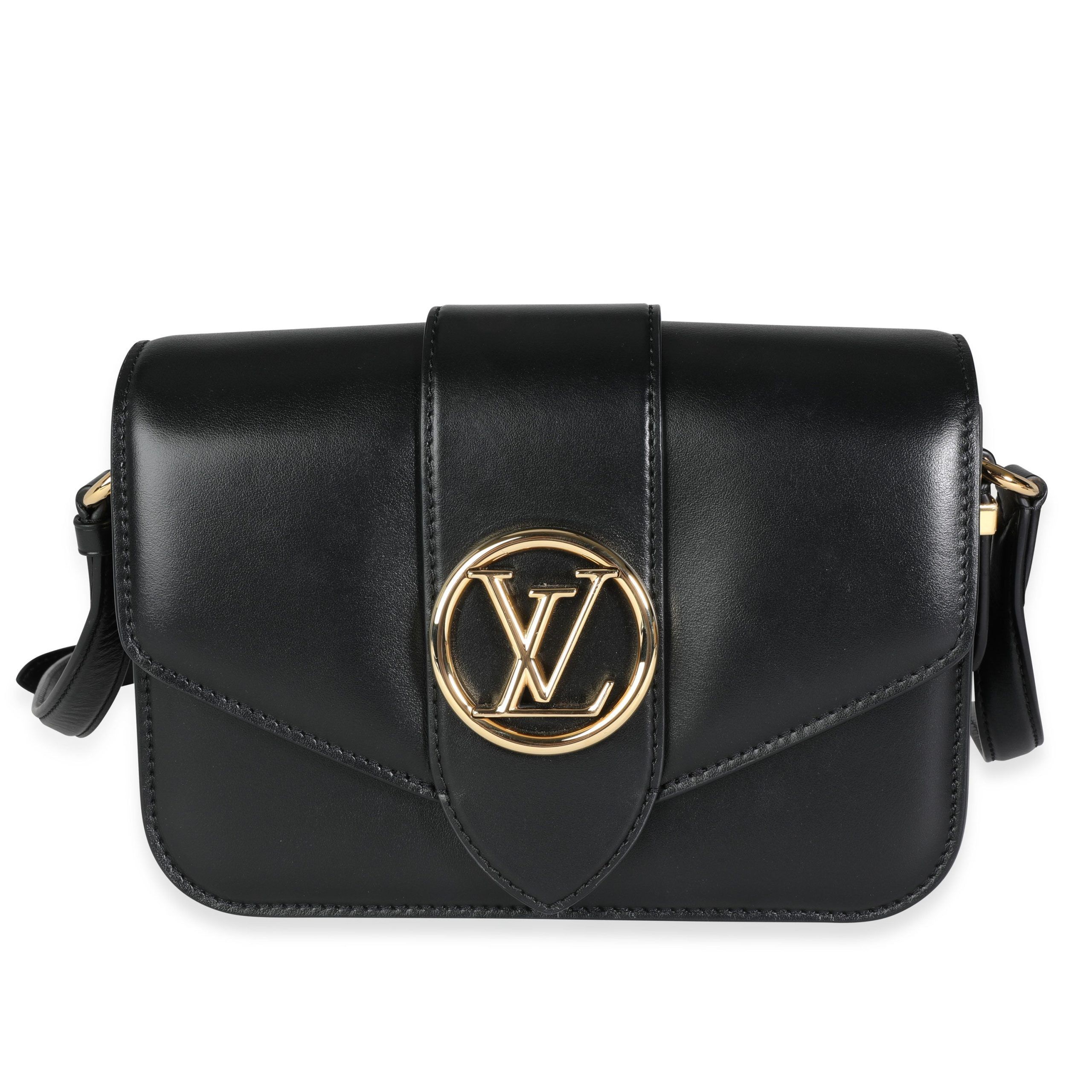 image of Louis Vuitton Black Smooth Calfskin Lv Pont 9, Women's