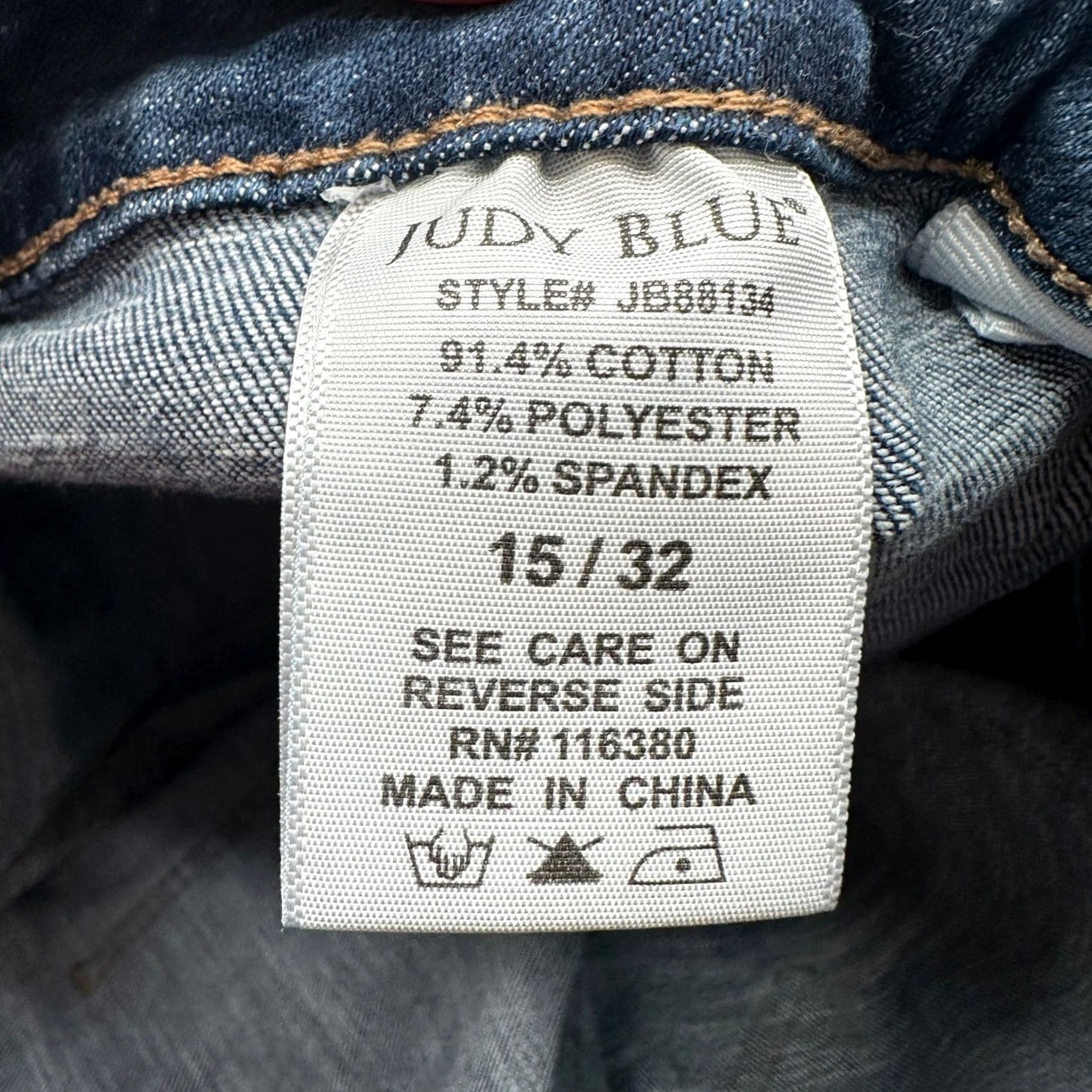 Vintage Judy Blue Skinny Fit Dark Wash High Rise Button Fly Patch Pocket Jeans 15/32 Size 24" / US 00 / IT 34 - 3 Thumbnail