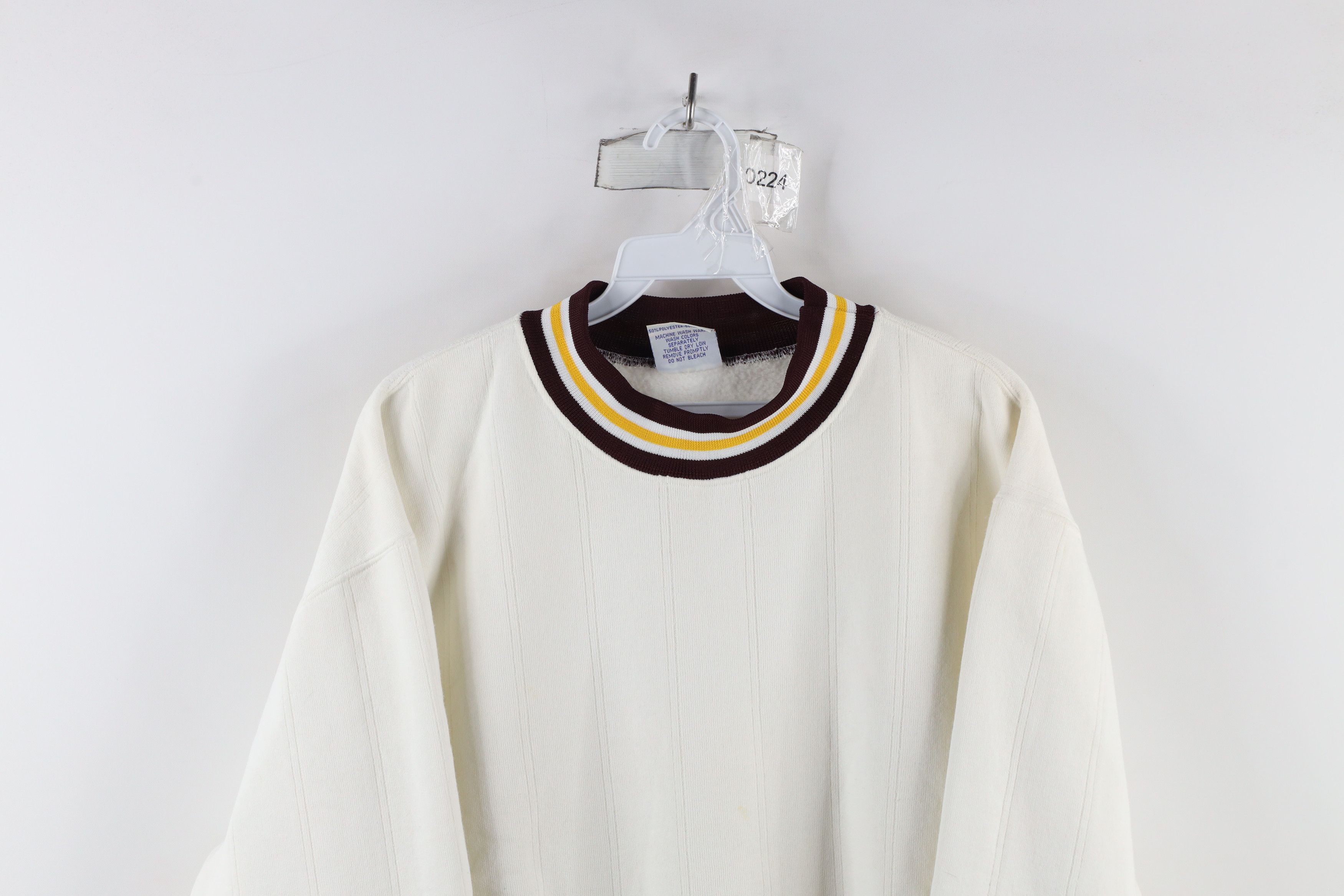 Vintage Vintage 90s Streetwear Blank Striped Crewneck Sweatshirt USA Size US L / EU 52-54 / 3 - 2 Thumbnail